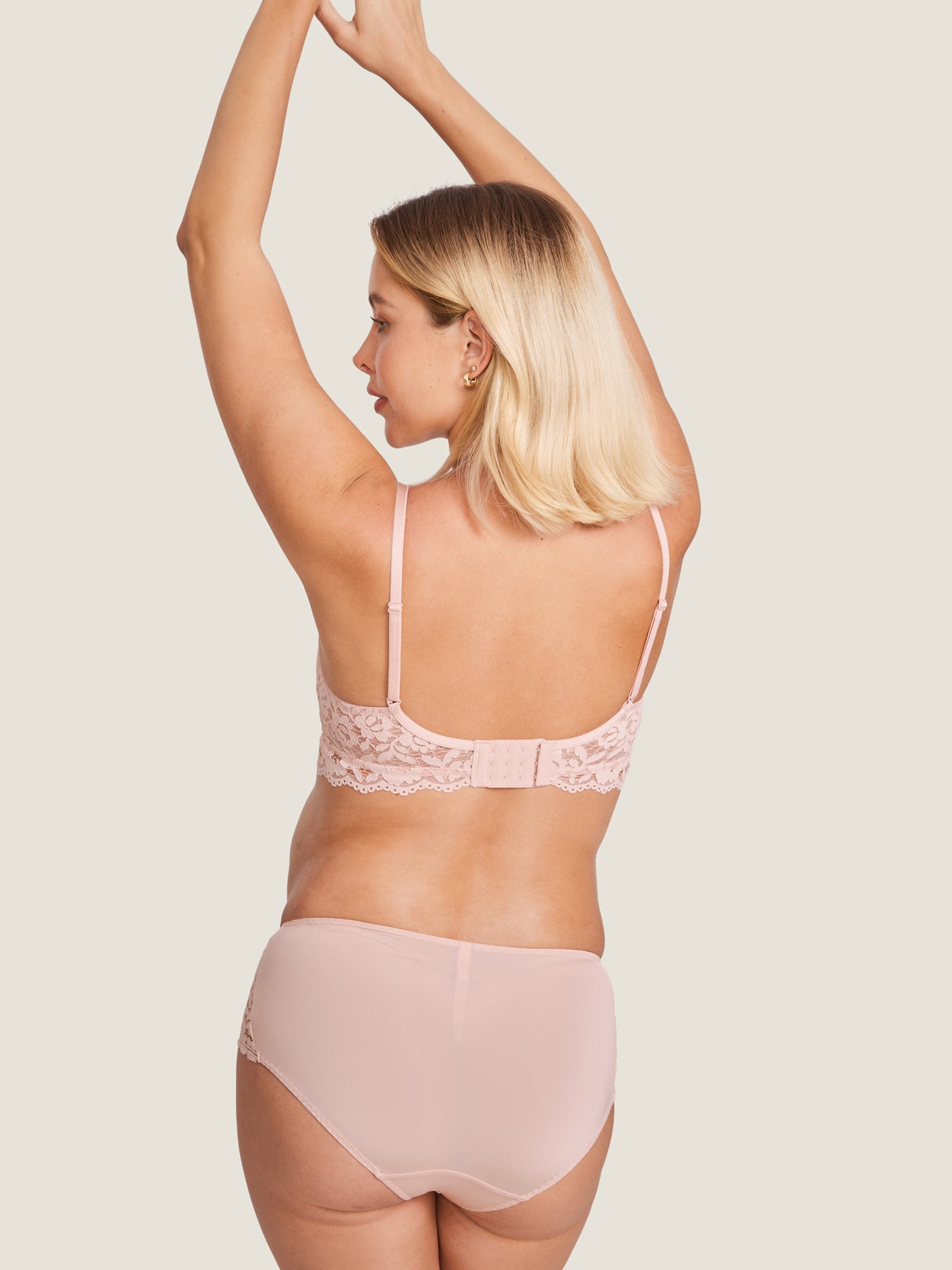 MOMANDA Women's More Support Lace Nursing Bralette Gentle Rose