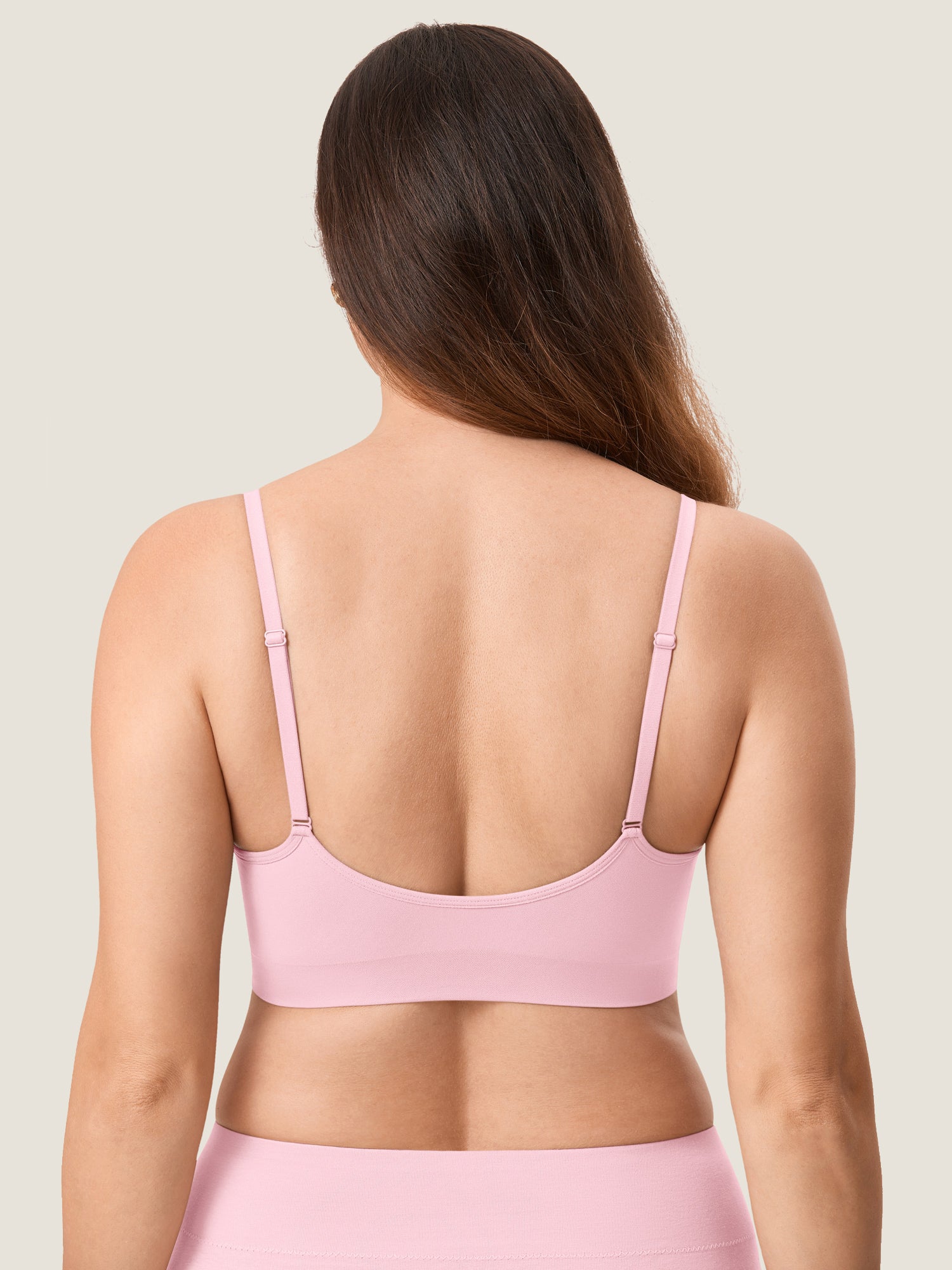 MOMANDA Women's Seamless Soft Knit Nursing Bra Sweet Pink