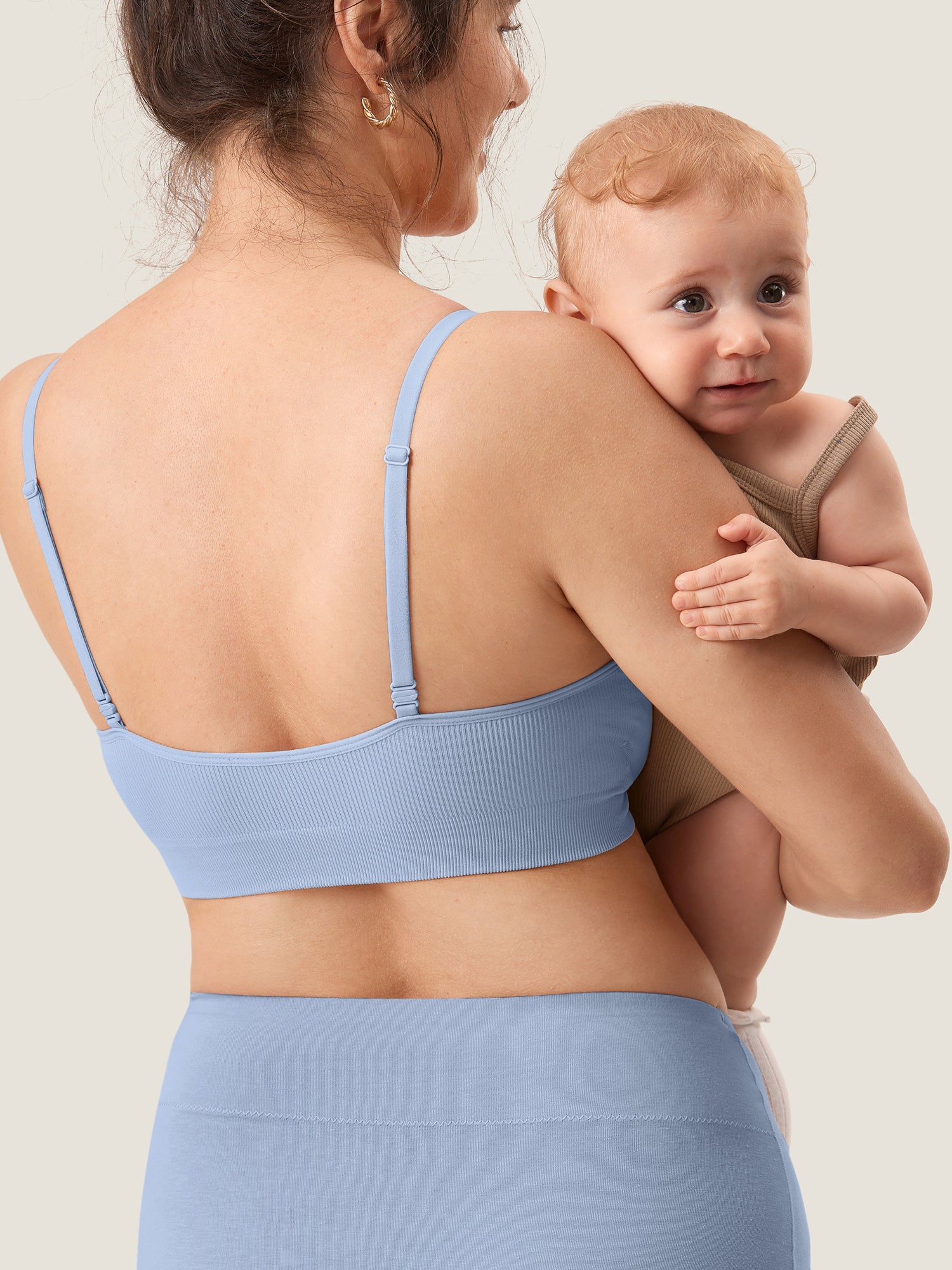 MOMANDA Women's Ribbed Scoop Nursing Bralette Andorra