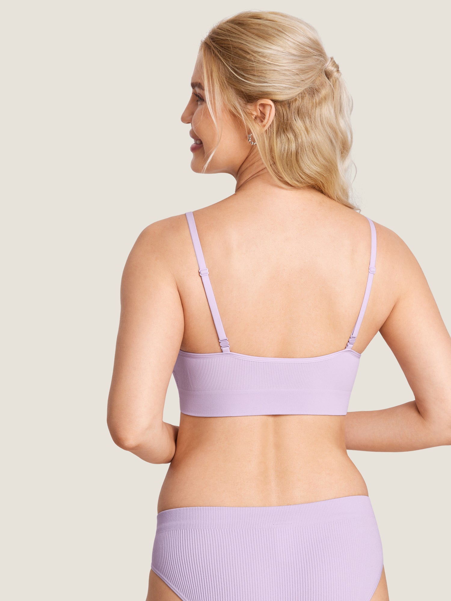 MOMANDA Women's Ribbed Scoop Nursing Bralette Grapefruit Orange 2