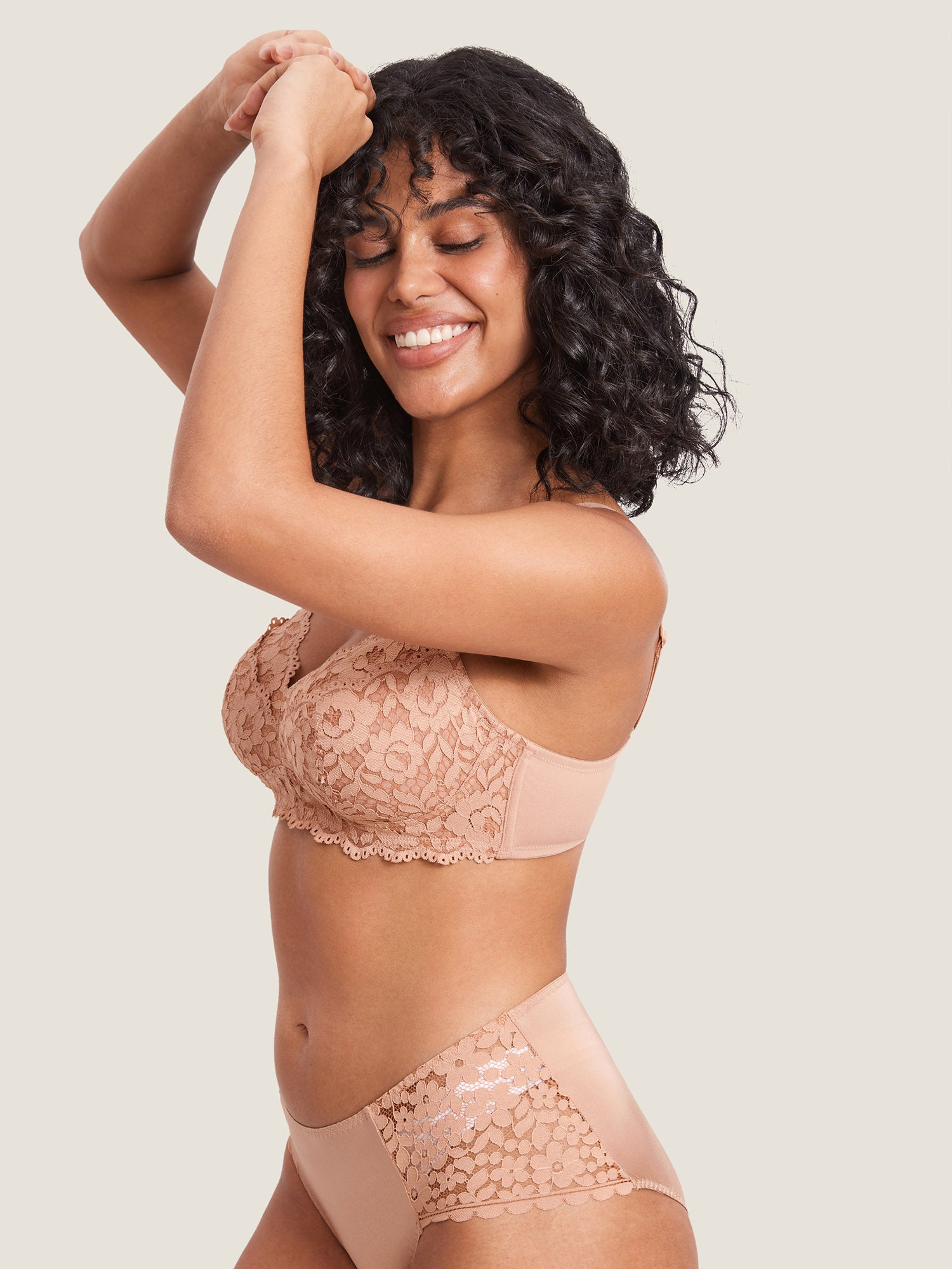 MOMANDA Cotton Lining Hands Free Pumping Bra Cream Coffee
