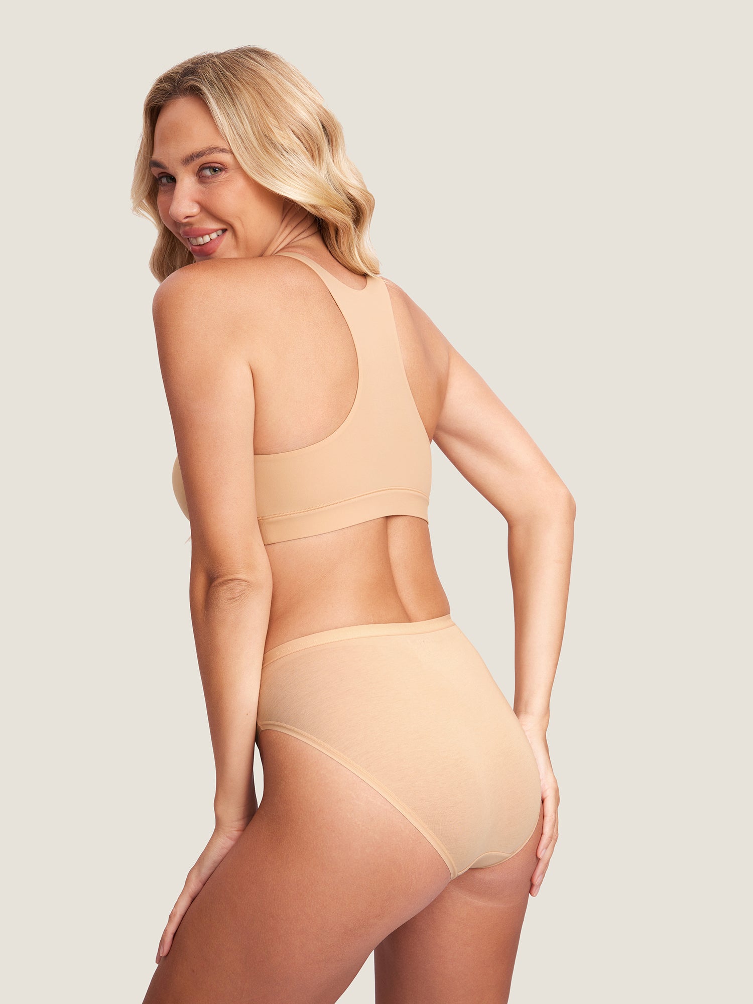 MOMANDA Women's Inbarely® Crossover Racerback Nursing Bra Wheat Beige