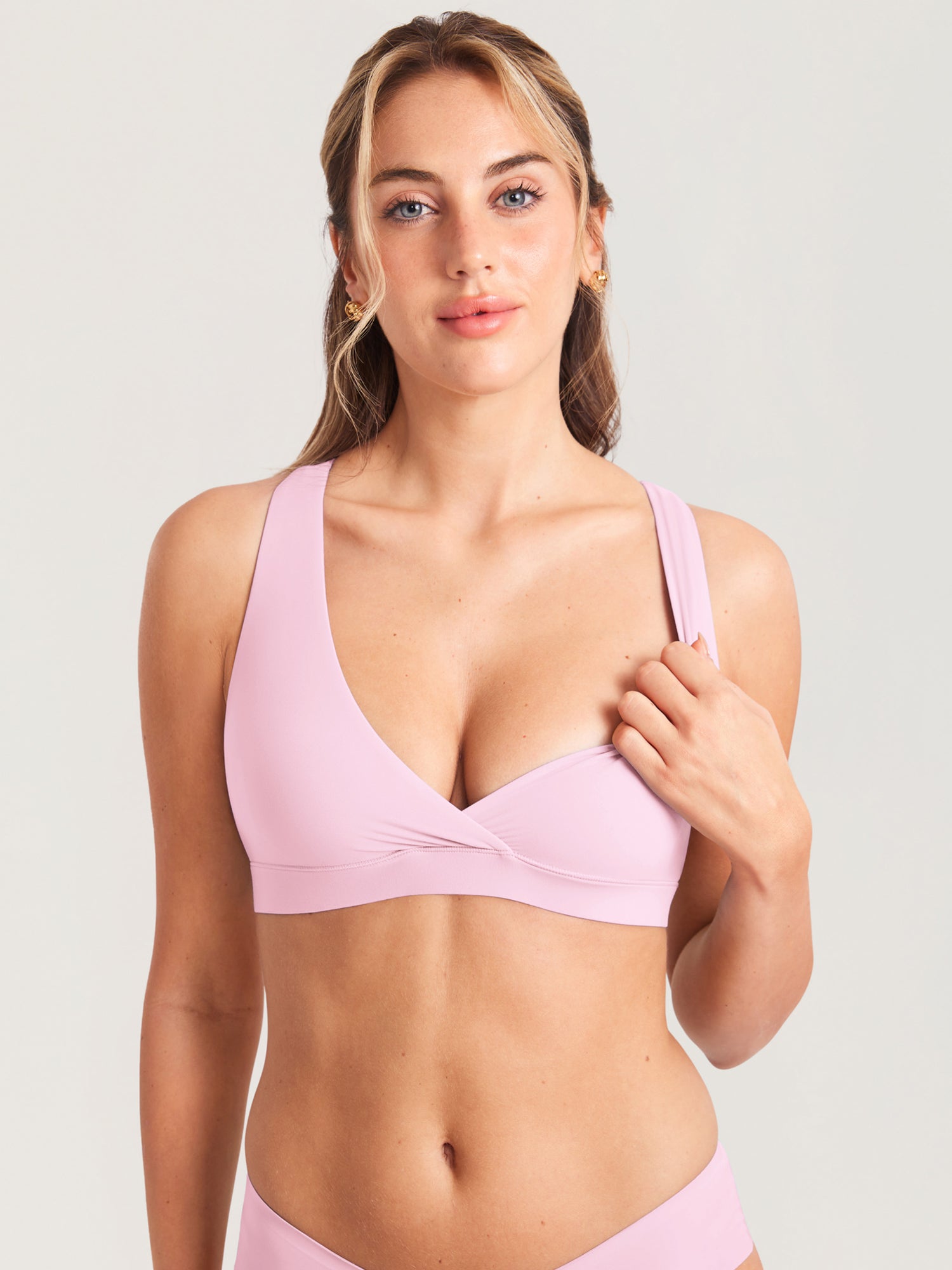 MOMANDA Women's Inbarely® Crossover Racerback Nursing Bra Brown Purple