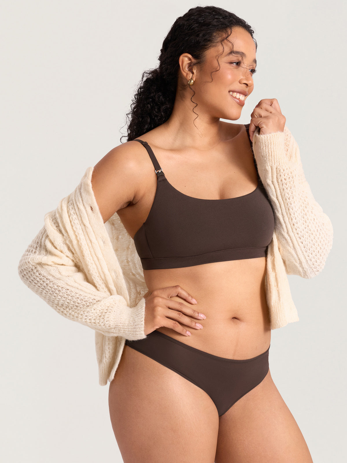 Cotton Scoop Neck Nursing Bralette