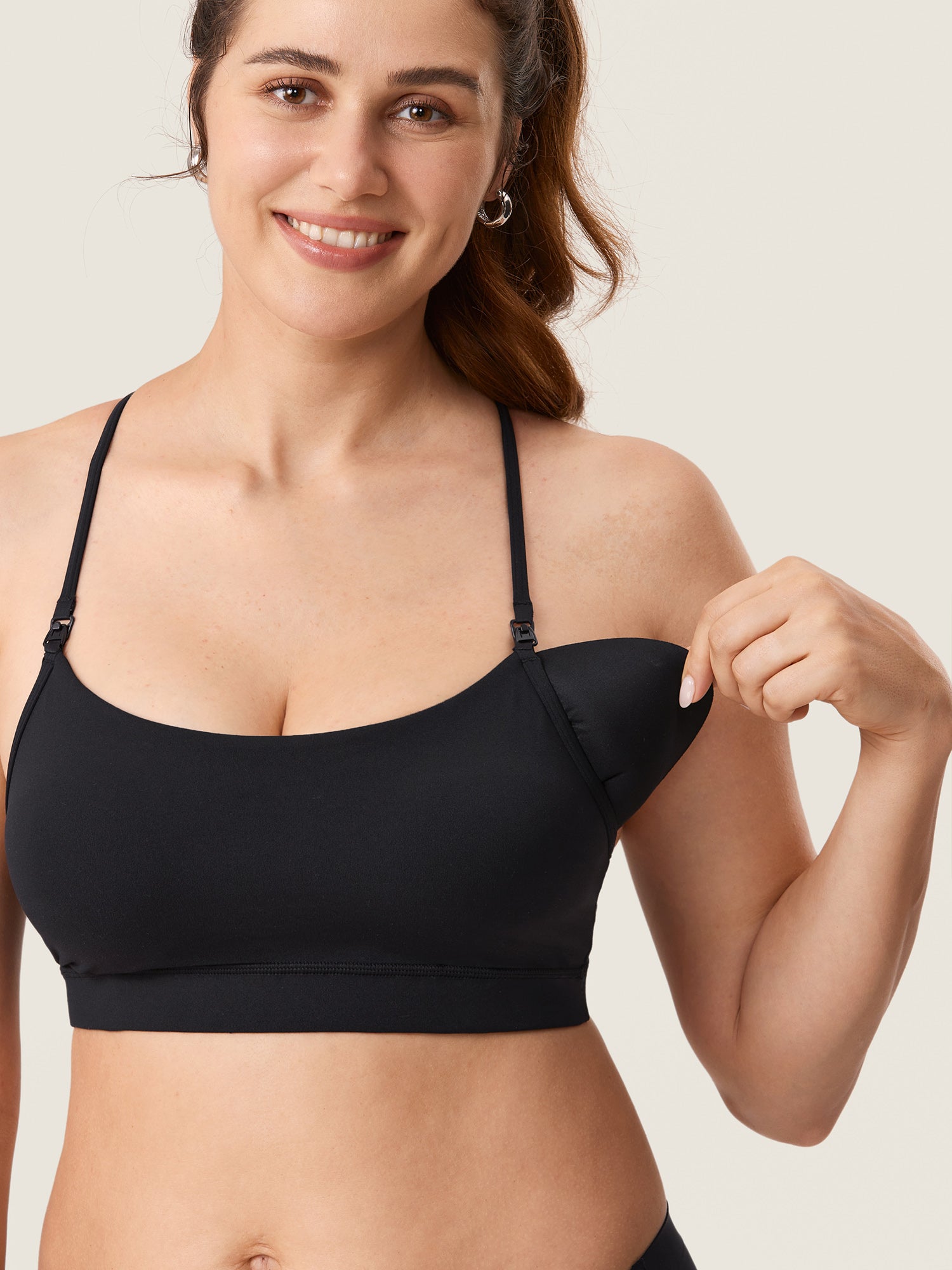 MOMANDA Women's Natrelax® Y Back Nursing Sports Bra Black 2
