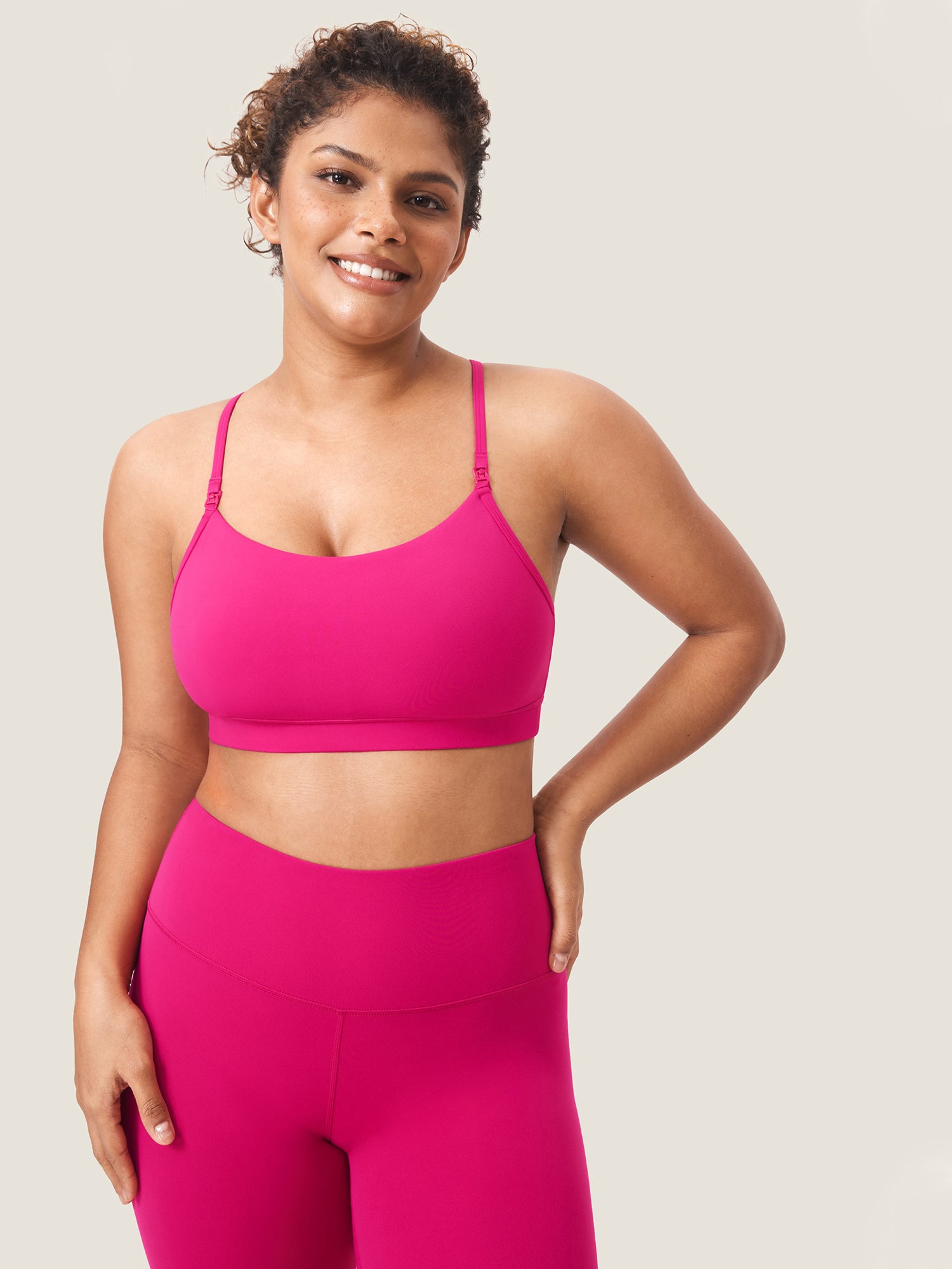 MOMANDA Women's Natrelax® Y Back Nursing Sports Bra Granita Pink