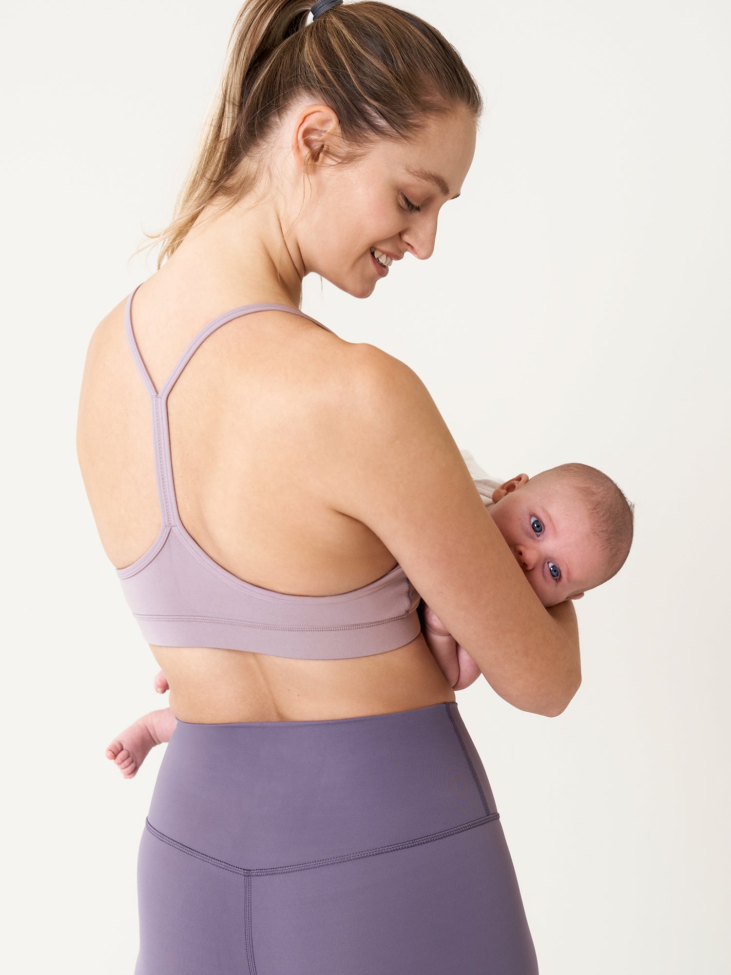 MOMANDA Women's Natrelax® Y Back Nursing Sports Bra Rose Fragrant Purple