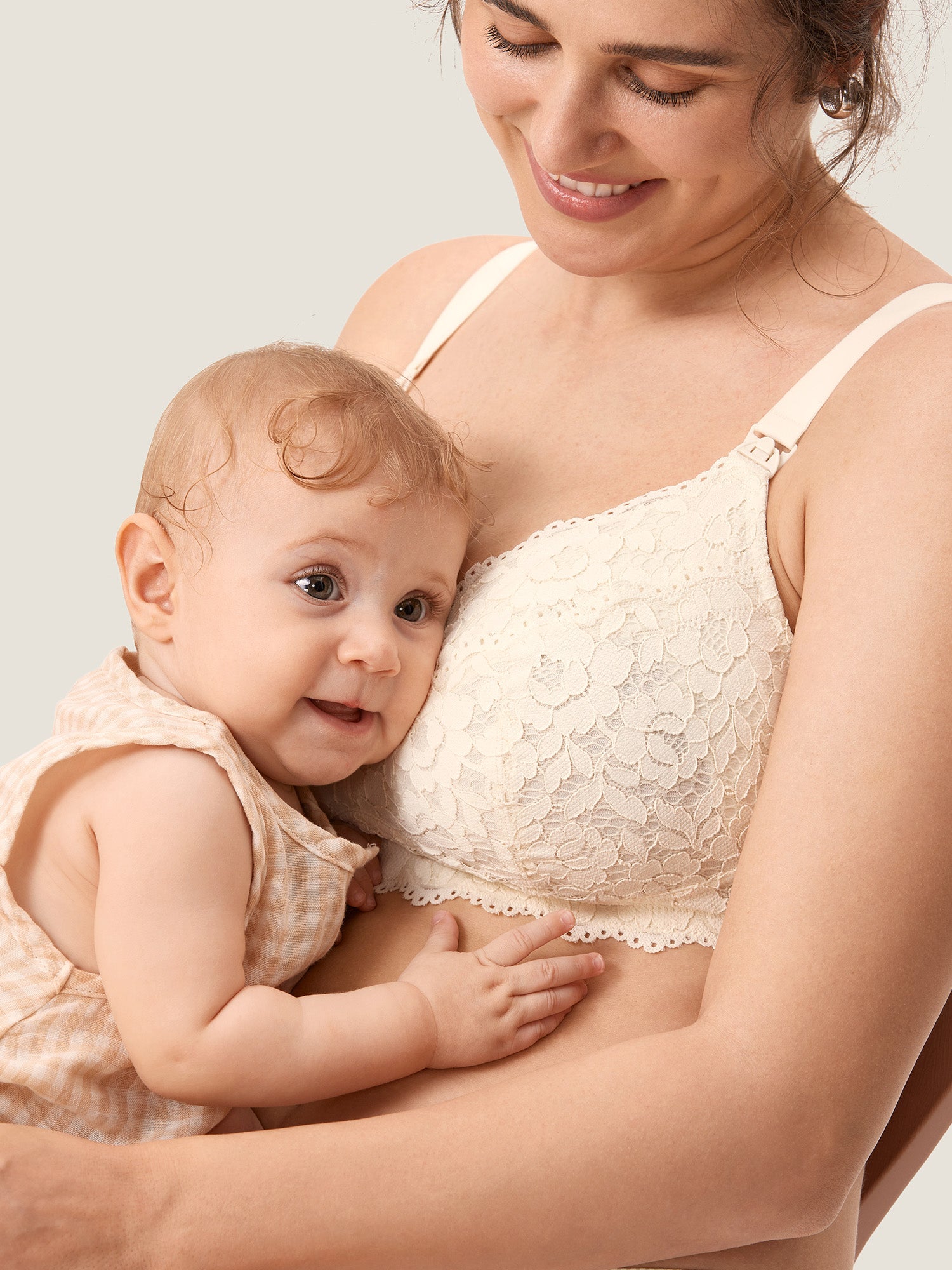 MOMANDA Cotton Lining Hands Free Pumping Bra Cream Coffee