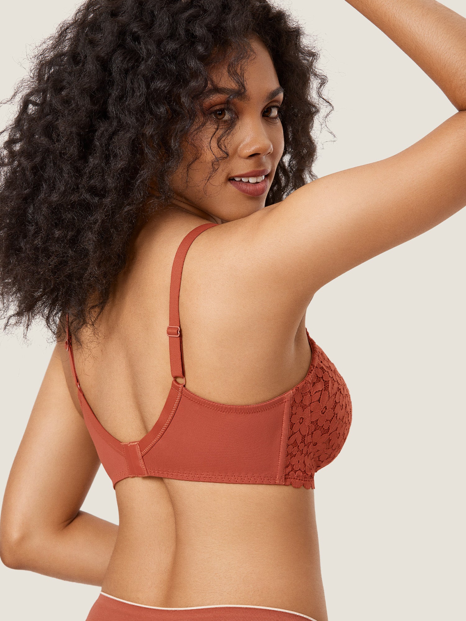 MOMANDA Women's Lace Hands Free Pumping Bra Rose White