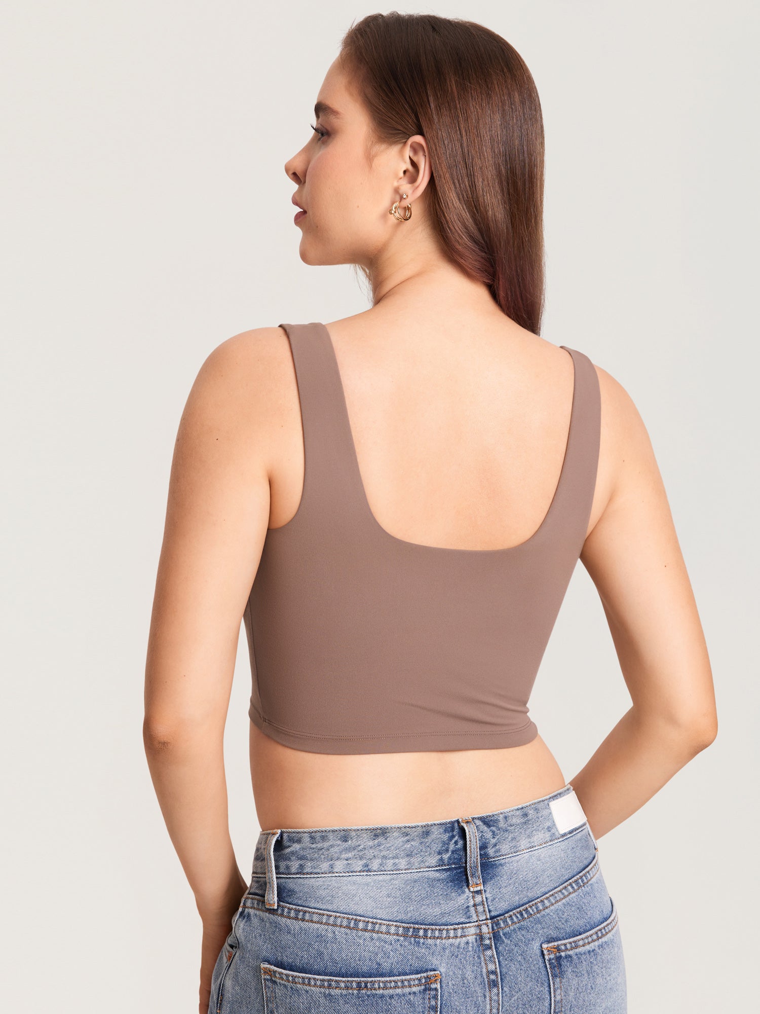MOMANDA Women's Natrelax® Pumping Crop Tank Top Brown Purple
