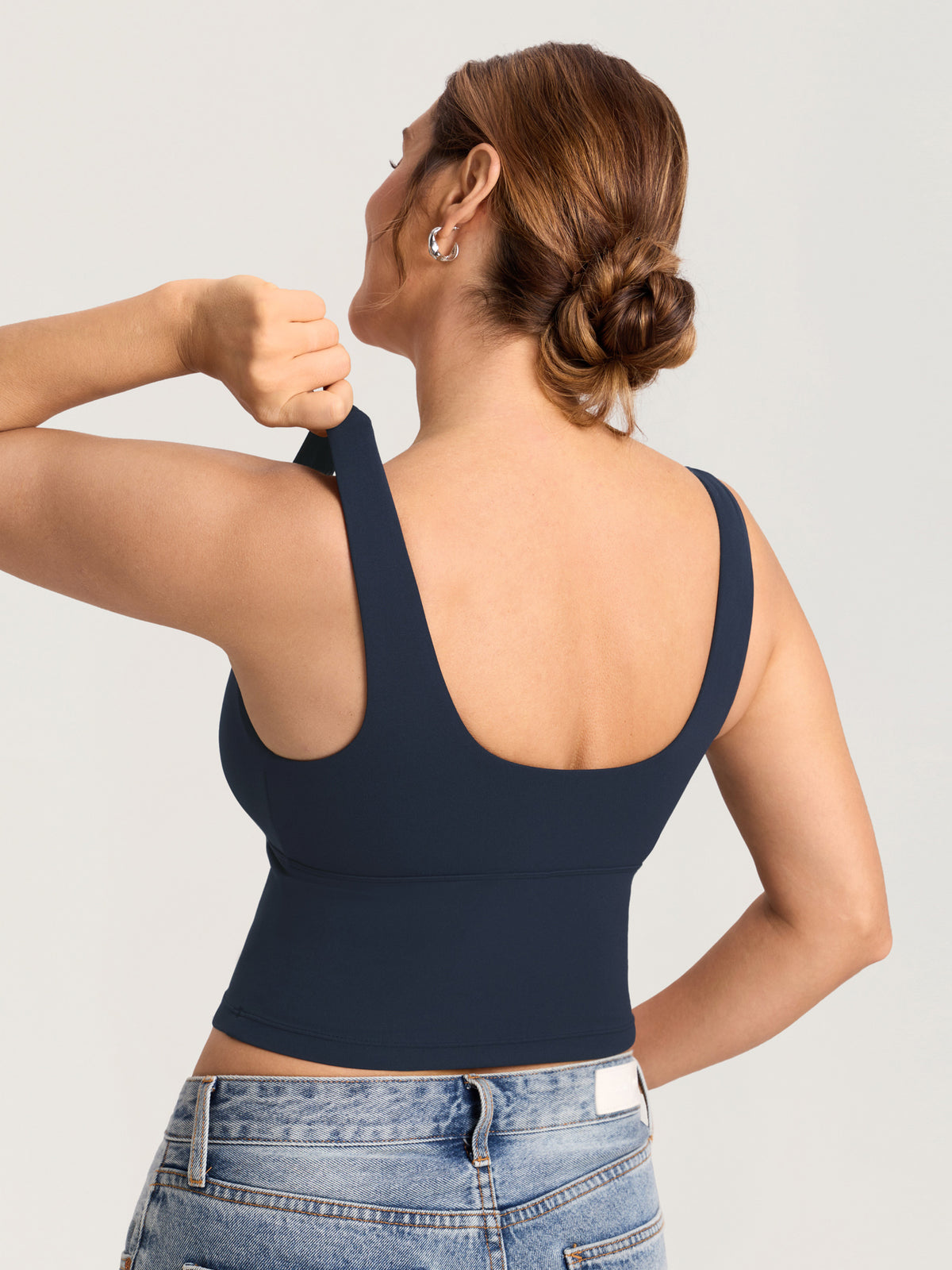 MOMANDA Natrelax® Crossover Nursing Crop Tank Top Twilight Blue