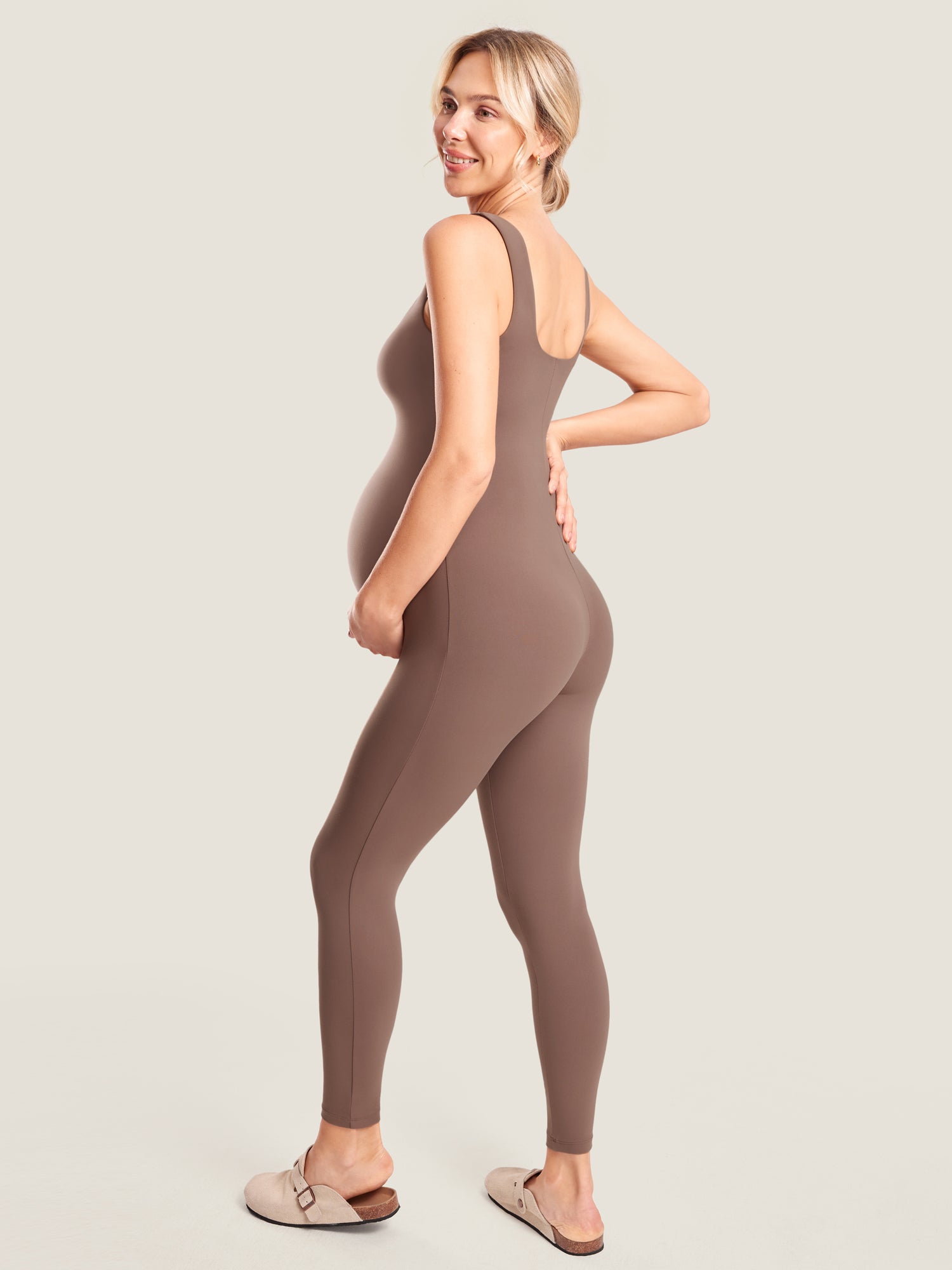 MOMANDA Women's Natrelax® Maternity Jumpsuit Taupe