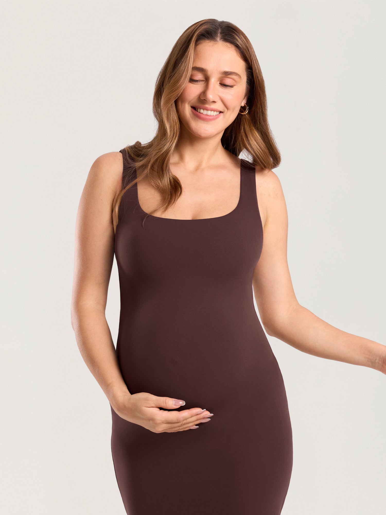 Natrelax® Bodycon Maternity Midi Dress - Back Slit
