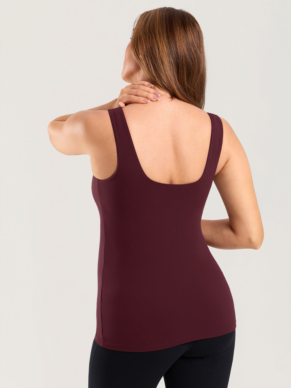 MOMANDA Naterlax® V Neck Nursing Tank Top Ripe Plum @model_info:MOM3