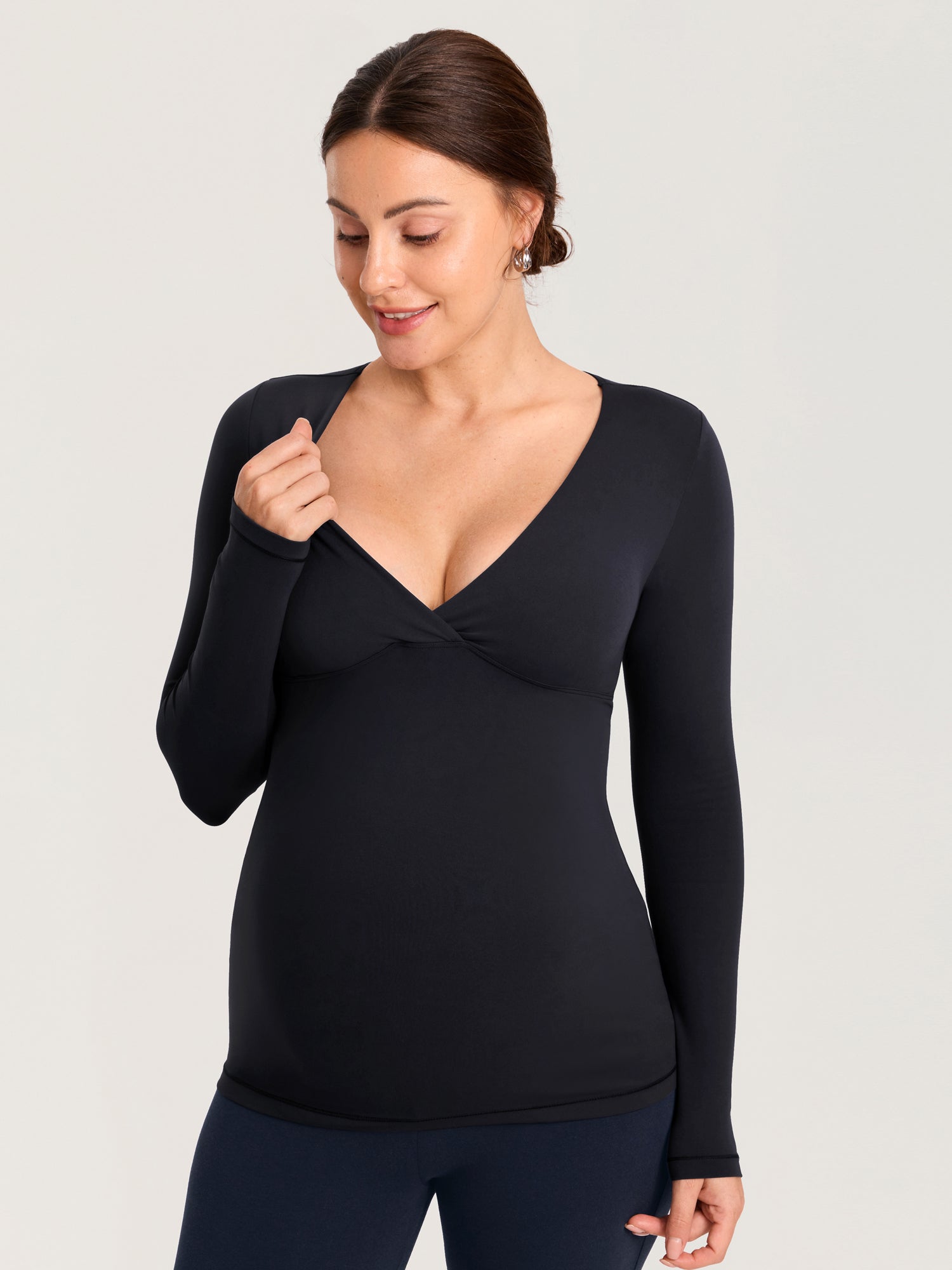 AirSoft Crossover Maternity & Nursing Top - Long Sleeves