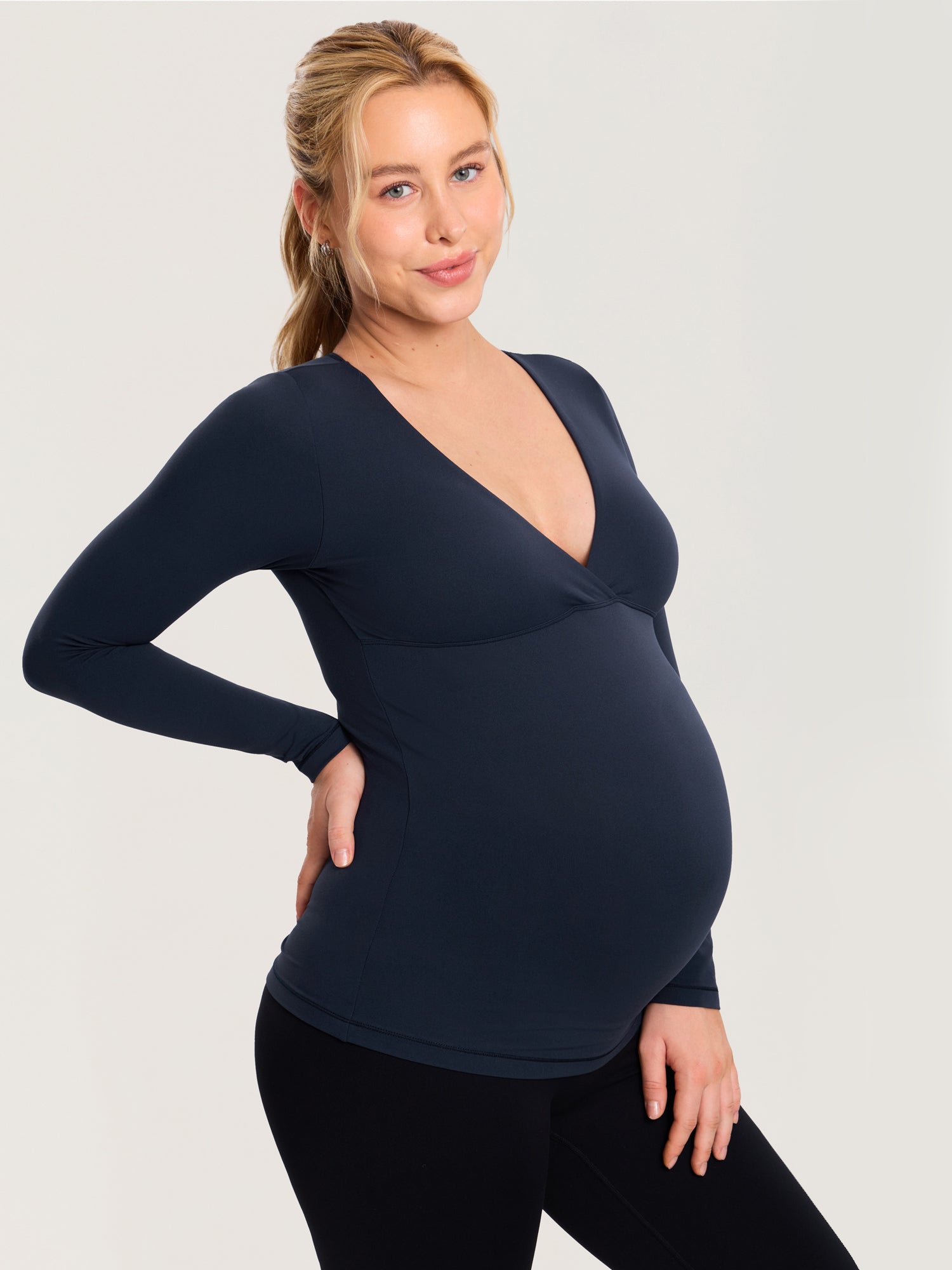AirSoft Crossover Maternity & Nursing Top - Long Sleeves