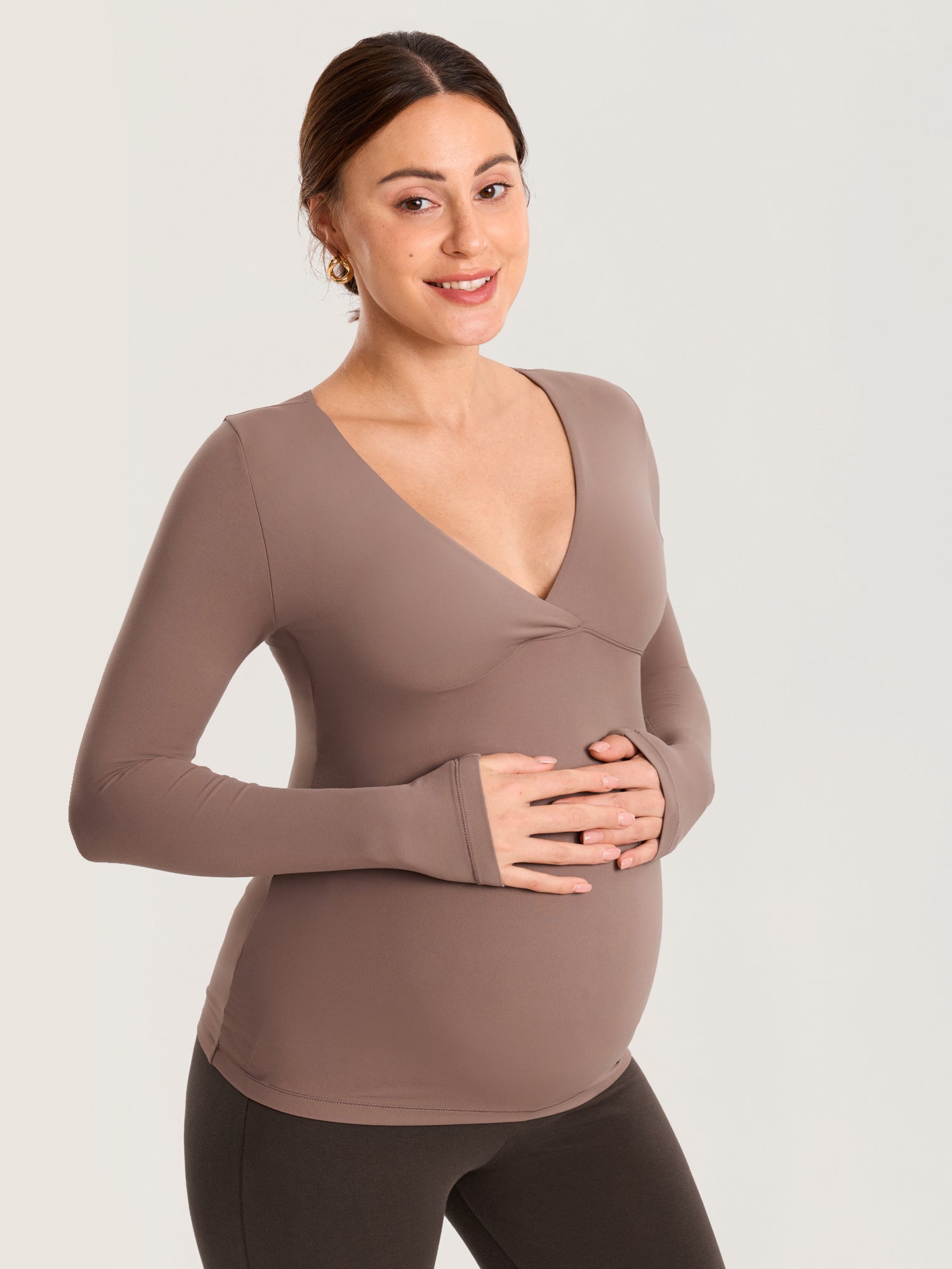 AirSoft Crossover Maternity & Nursing Top - Long Sleeves