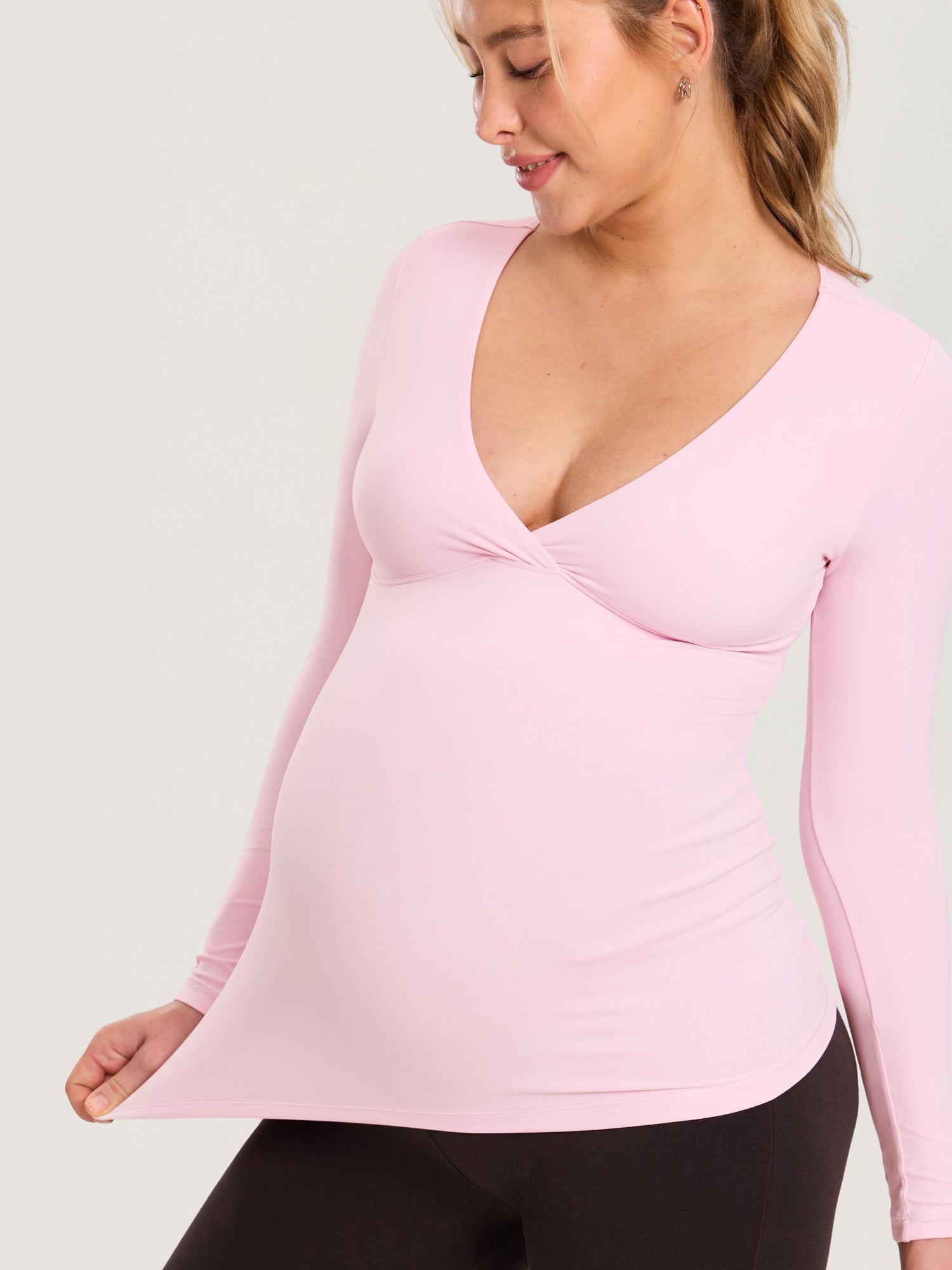 AirSoft Crossover Maternity & Nursing Top - Long Sleeves