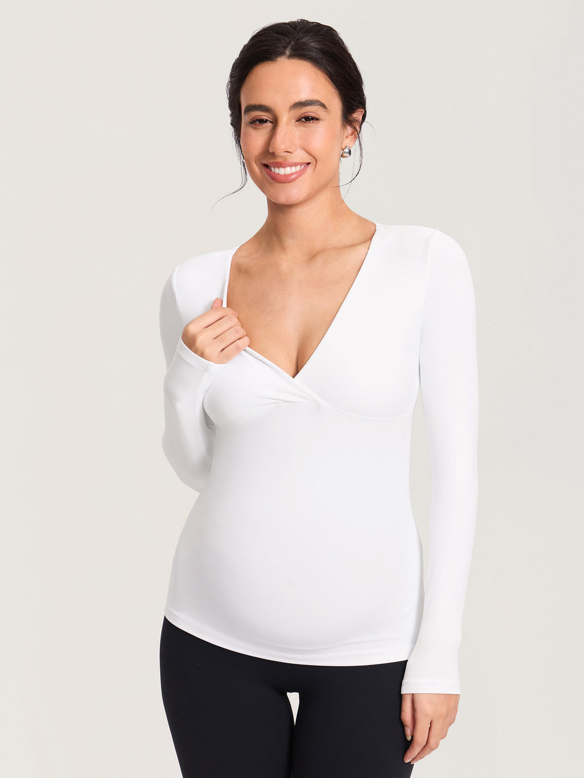 AirSoft Crossover Maternity & Nursing Top - Long Sleeves