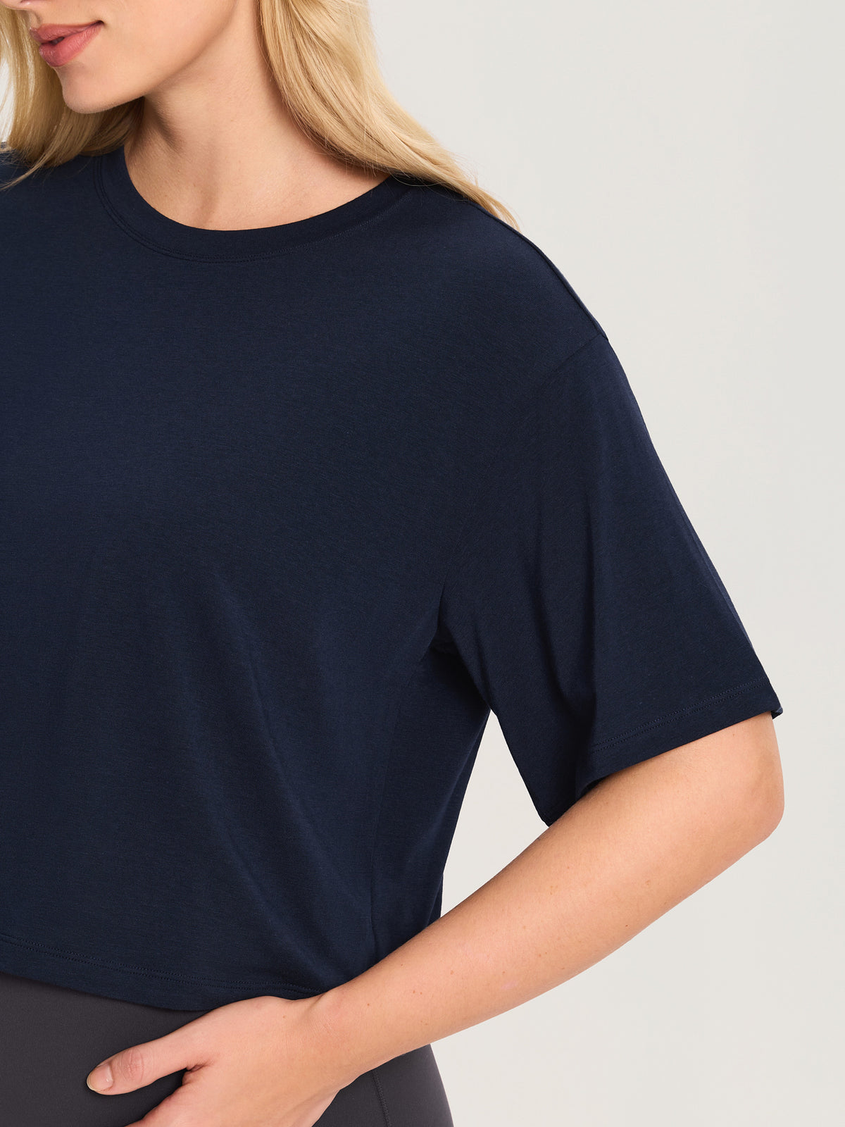 Modal Cotton Short Sleeve Loose Crop Tee