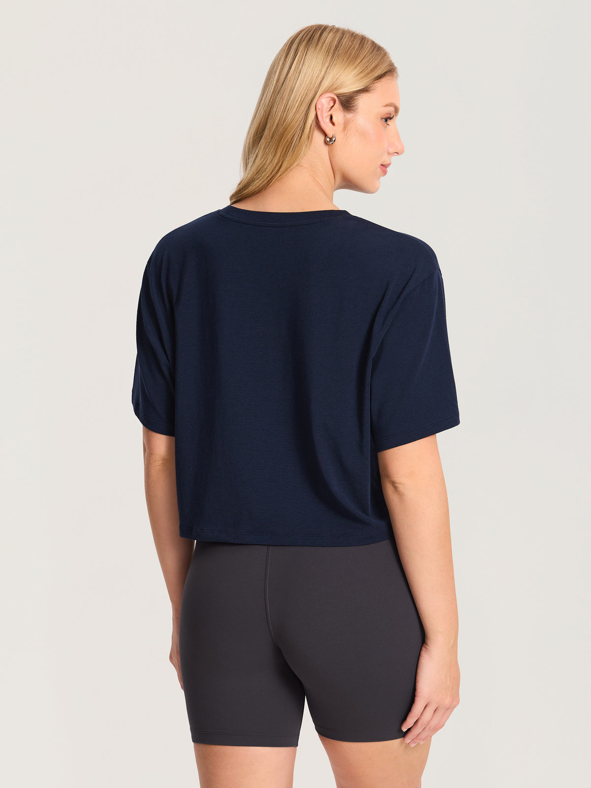 Modal Cotton Short Sleeve Loose Crop Tee