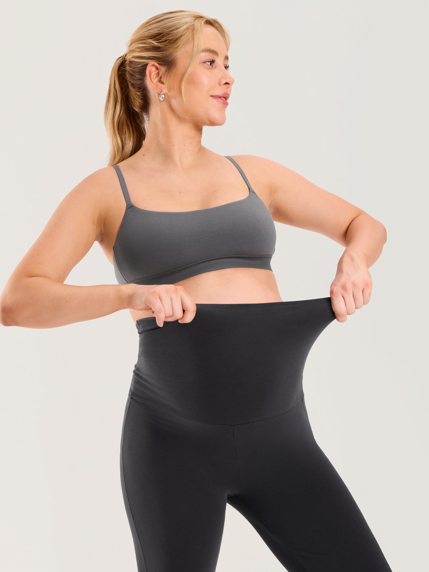 Cotton Foldover Maternity Flare Pants 30.5"