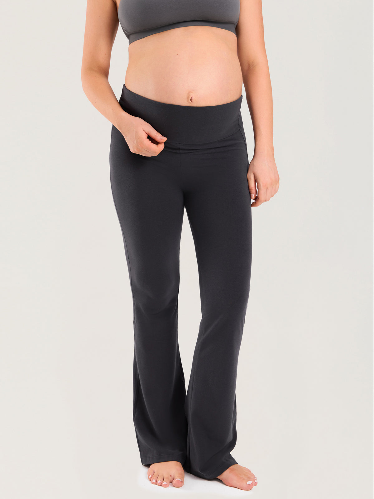 Cotton Foldover Maternity Flare Pants 30.5"