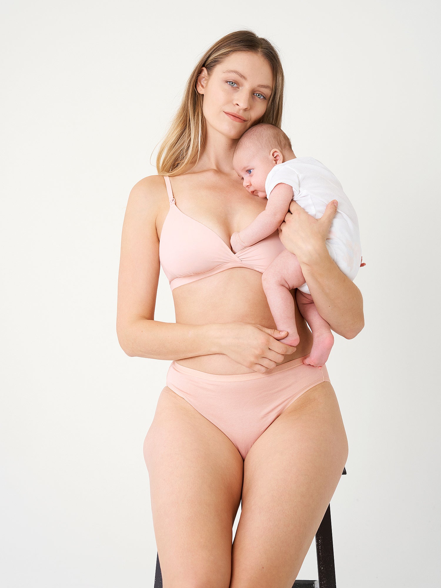 MOMANDA Women's Inbarely® Crossover Nursing Bralette Gentle Rose