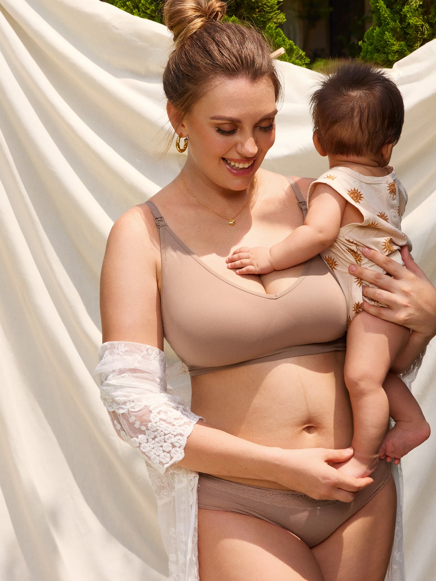 MOMANDA Women's Seamless Soft Knit Nursing Bra,TITLE_BEST SELLERS Cocoa Beige