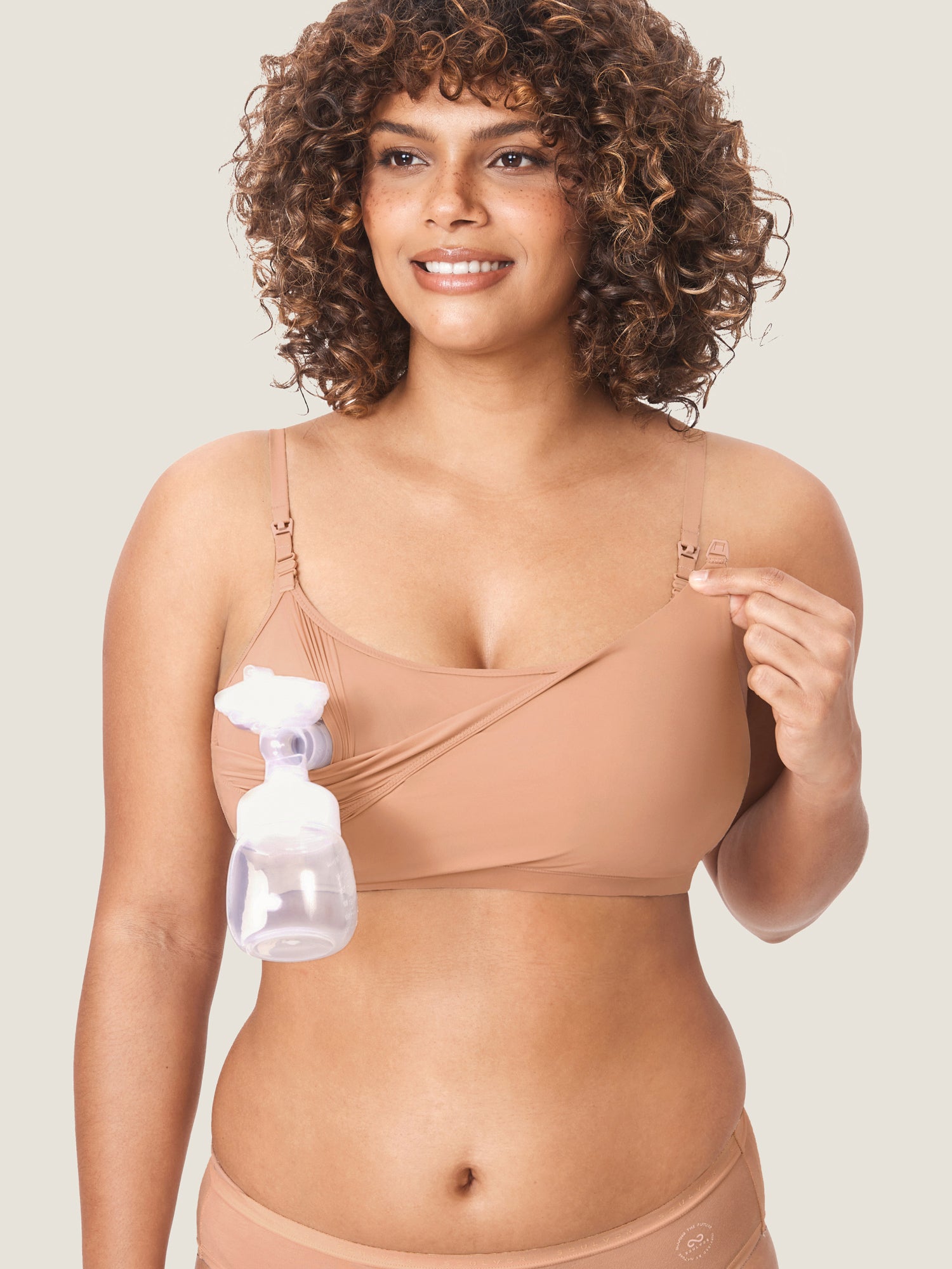 MOMANDA Women's Inbarely® All-In-One Pumping Bra Cream Coffee