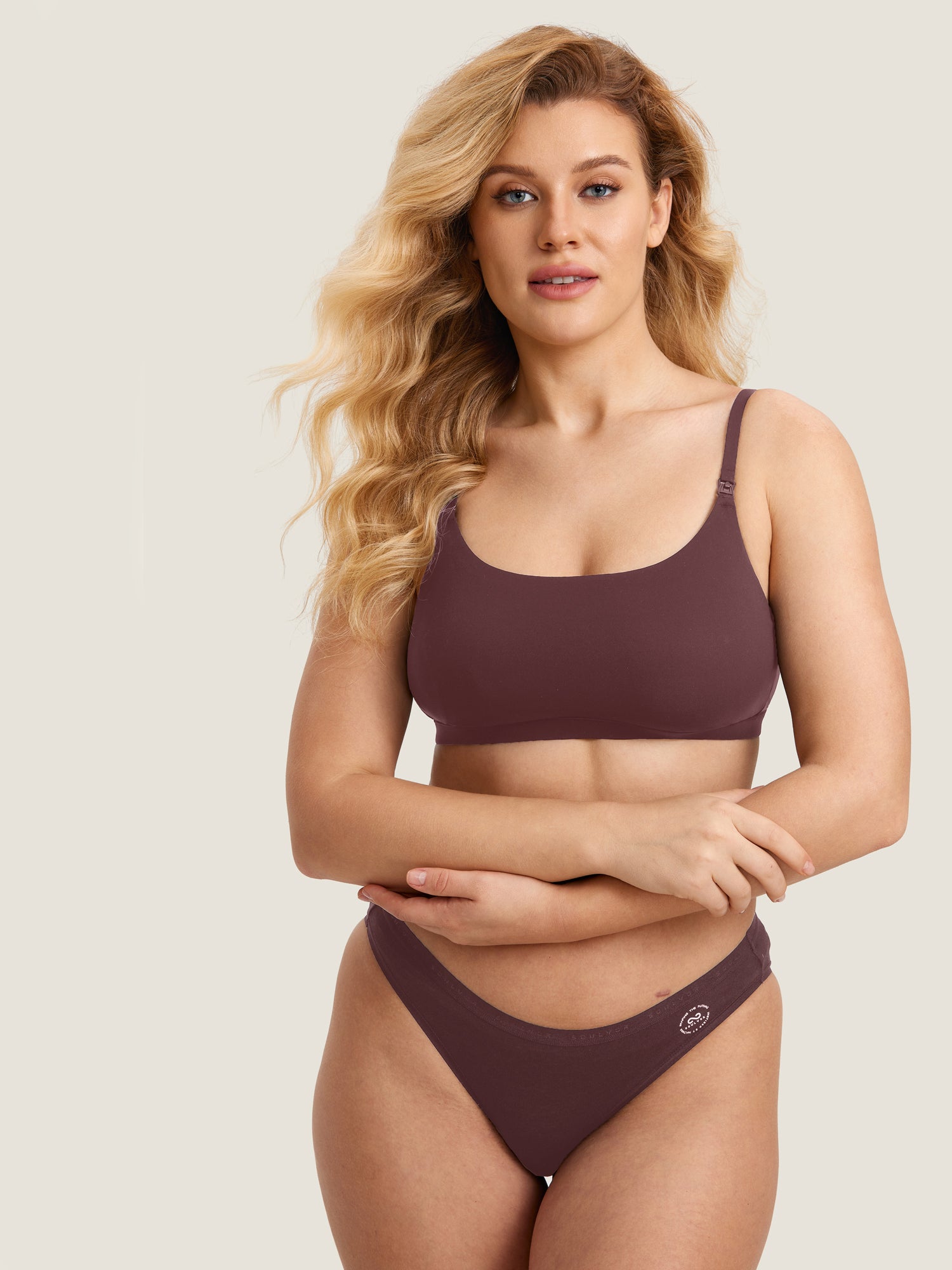 MOMANDA Women's Inbarely® All-In-One Pumping Bra Brown Purple
