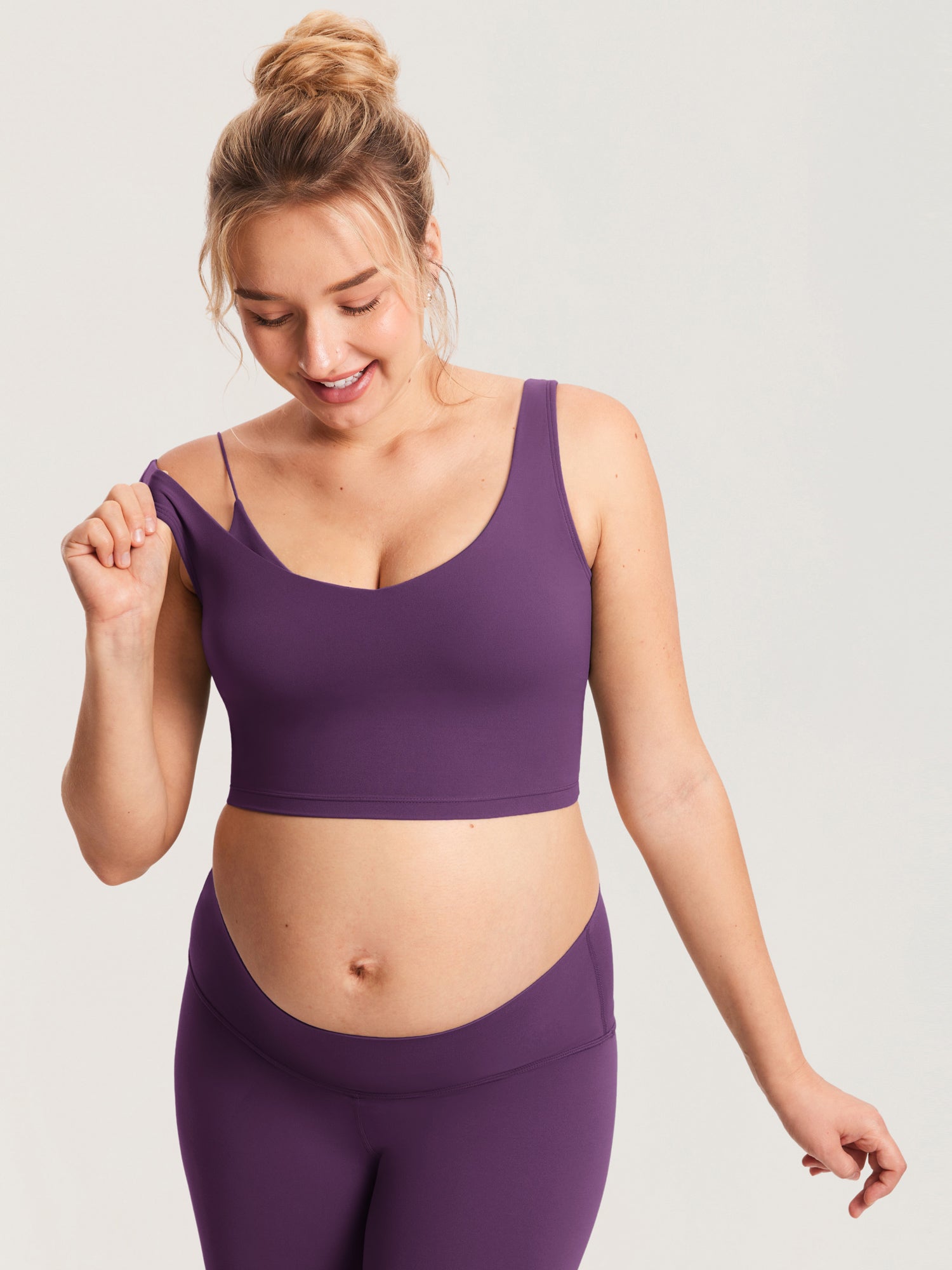 MOMANDA Women's Natrelax® Nursing Crop Tank Top - V Neck Tornado