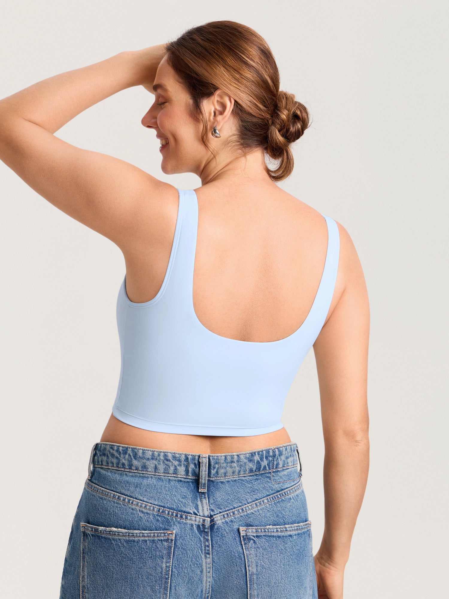 MOMANDA Women's Natrelax® Nursing Crop Tank Top - V Neck ICE