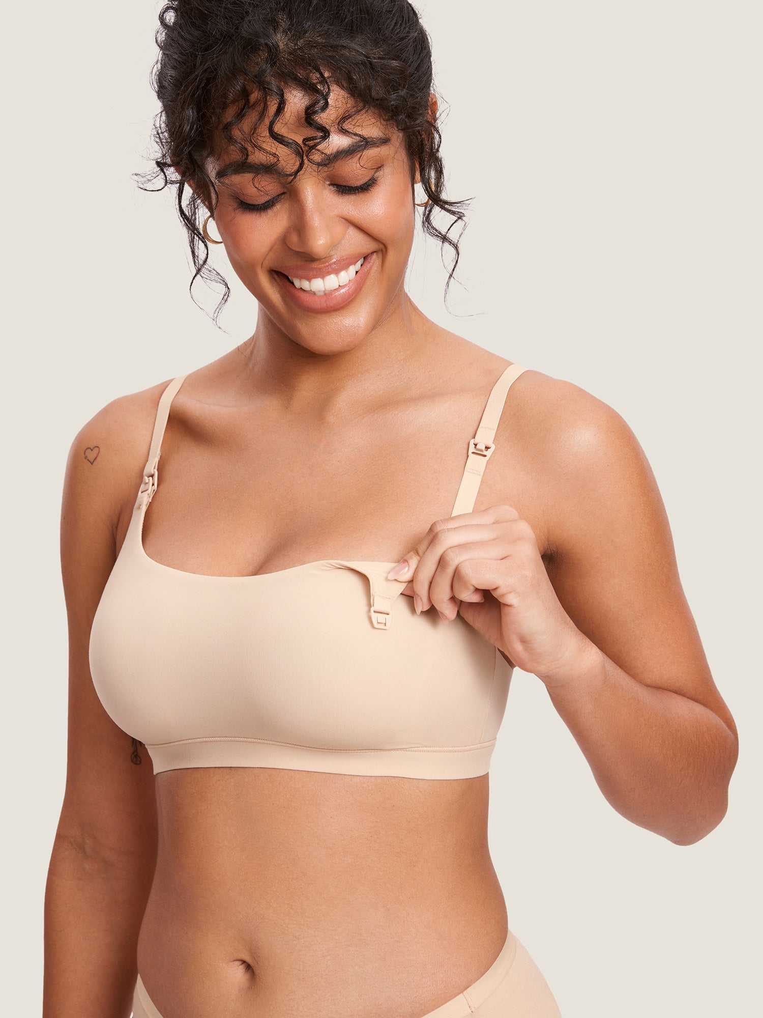 MOMANDA Women's Inbarely® Scoop Nursing Bra Beige