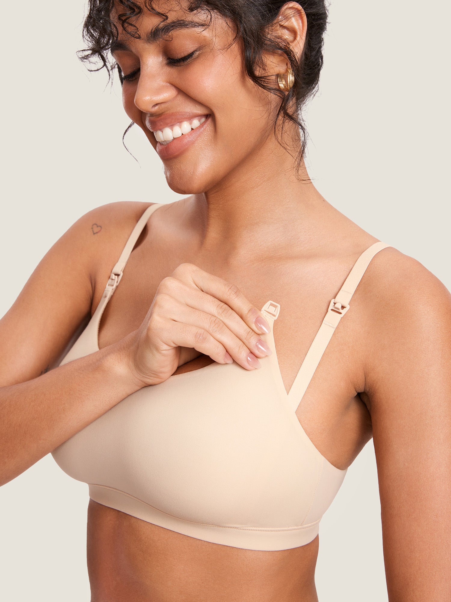 MOMANDA Women's Inbarely® Scoop Nursing Bra Beige