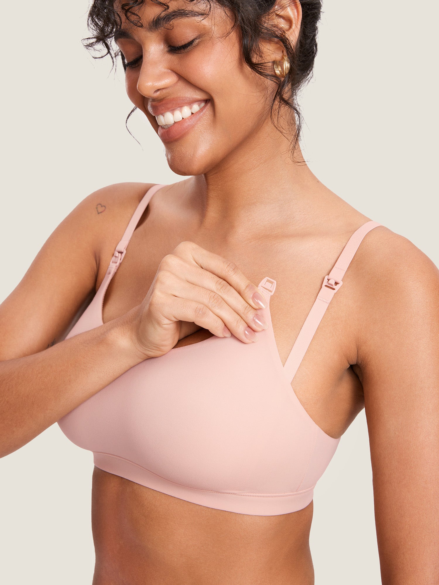 MOMANDA Women's Inbarely® Scoop Nursing Bra Blush Pink