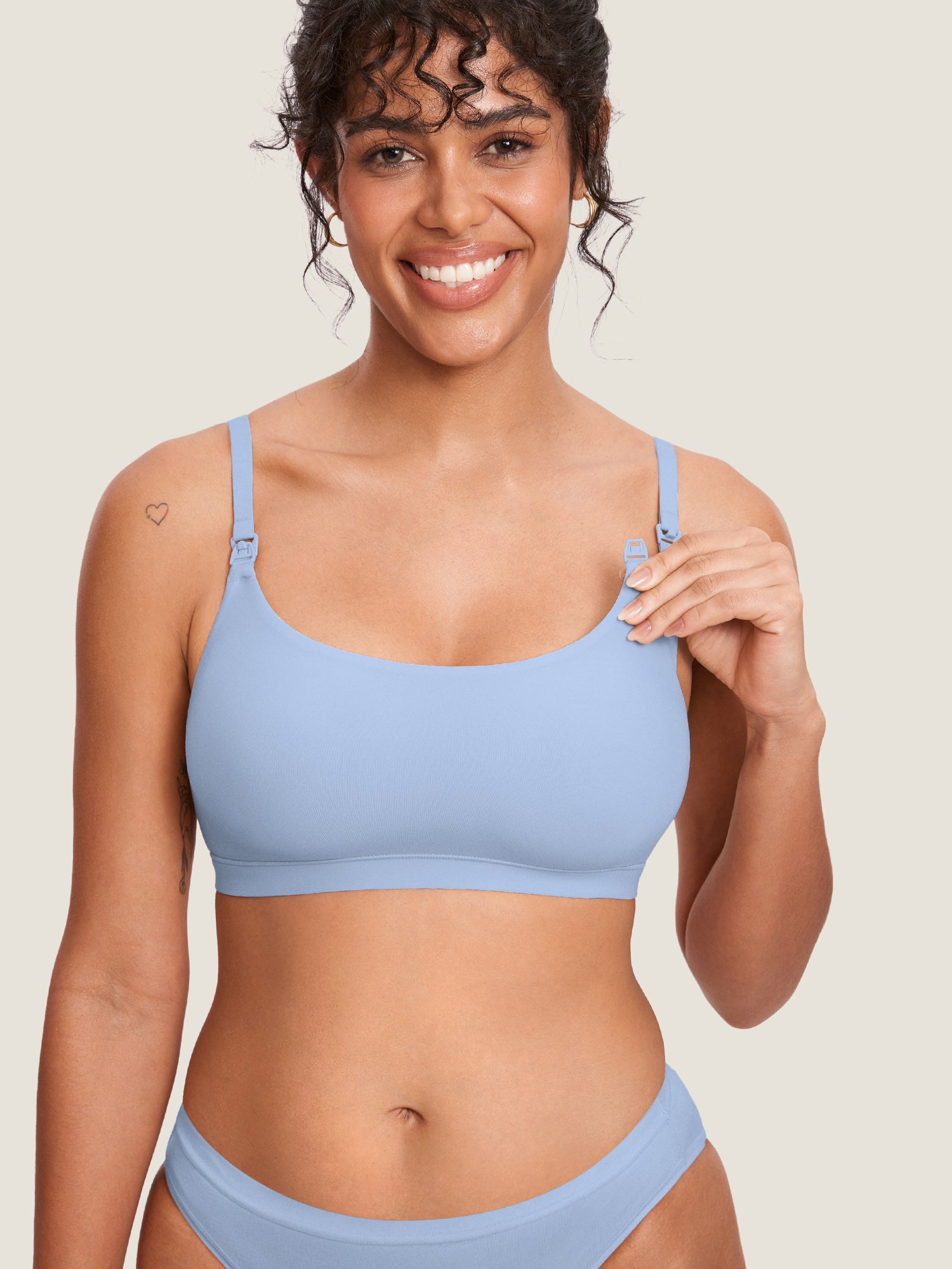 MOMANDA Women's Inbarely® Scoop Nursing Bra Moonlight Blue
