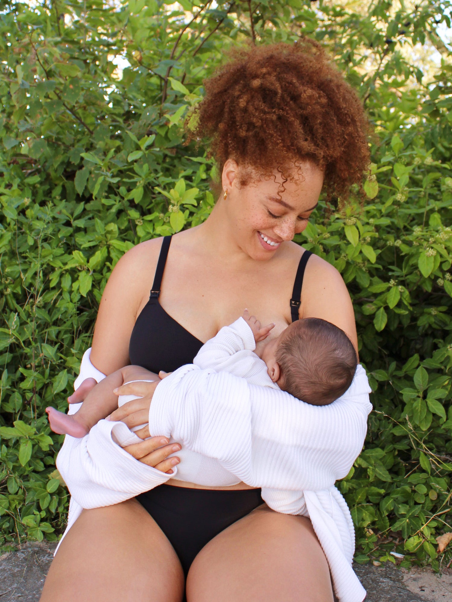 MOMANDA Women's Inbarely® Plus Molded Nursing Bra Black