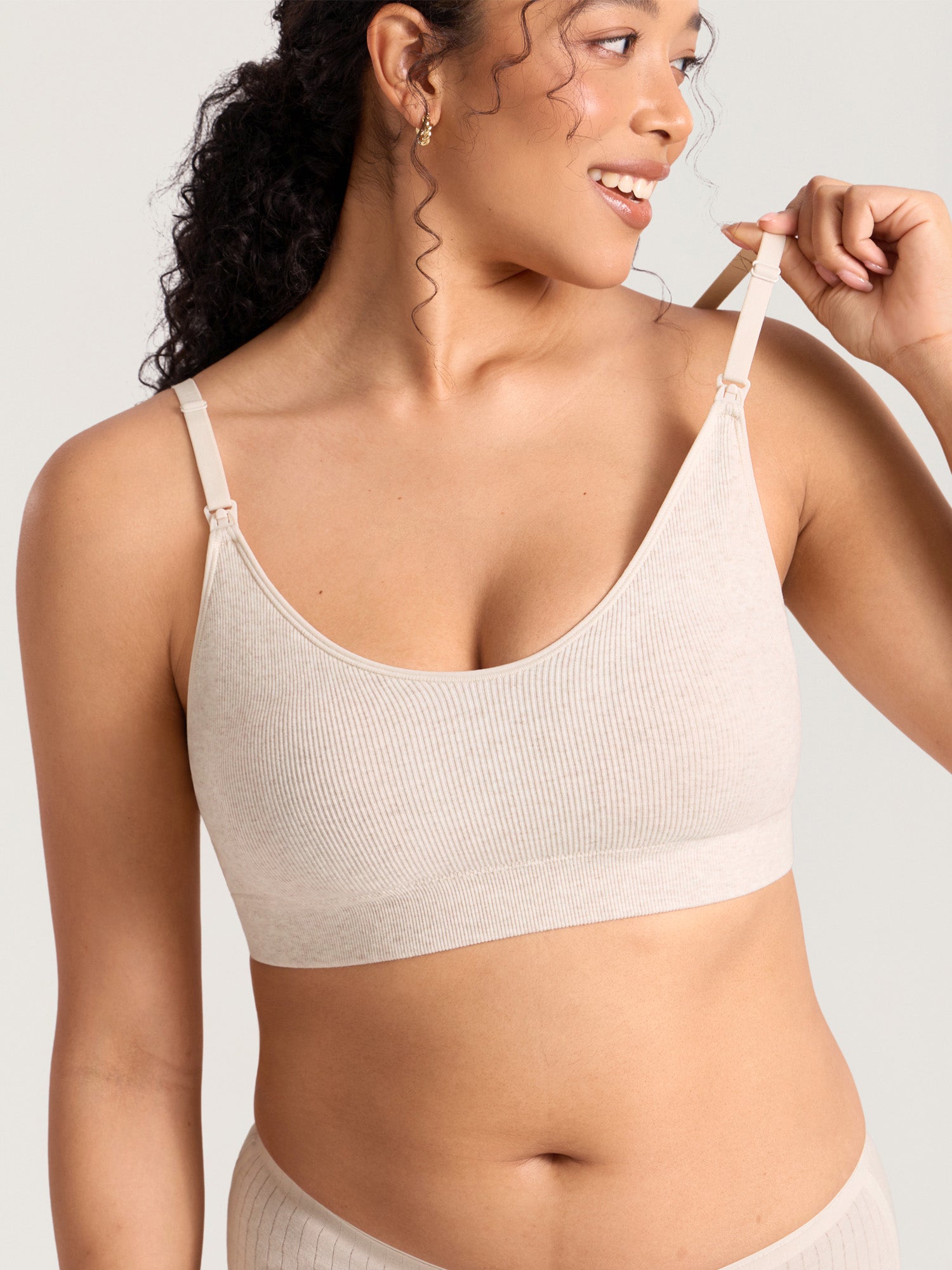 Ribbed Cotton Nursing Bralette