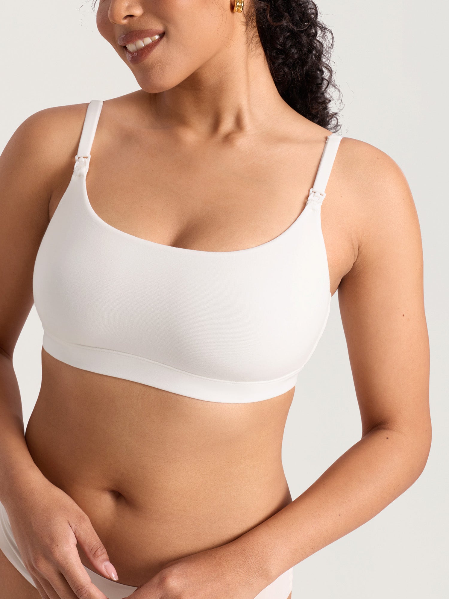 Cotton Scoop Neck Nursing Bralette