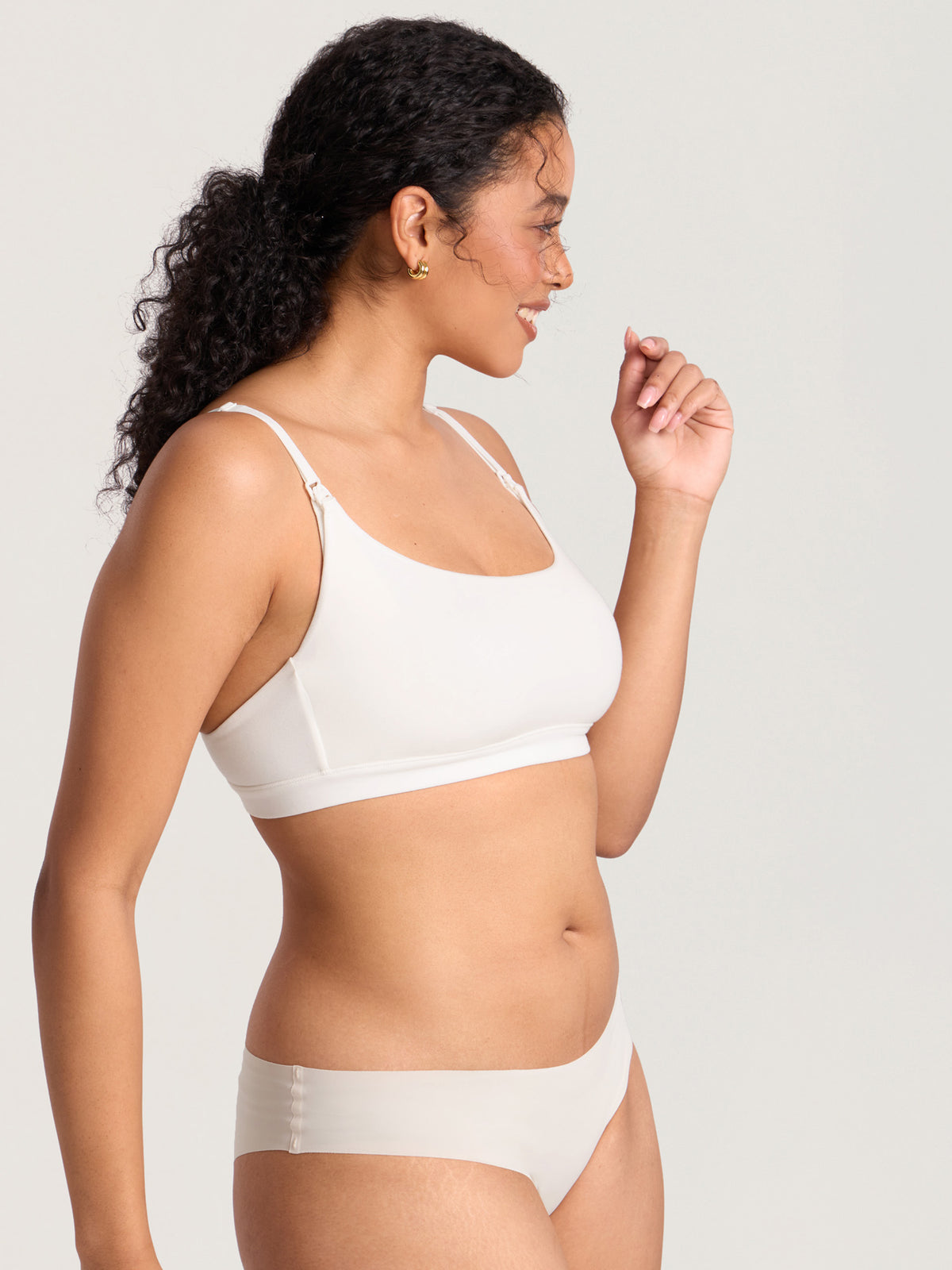 Cotton Scoop Neck Nursing Bralette