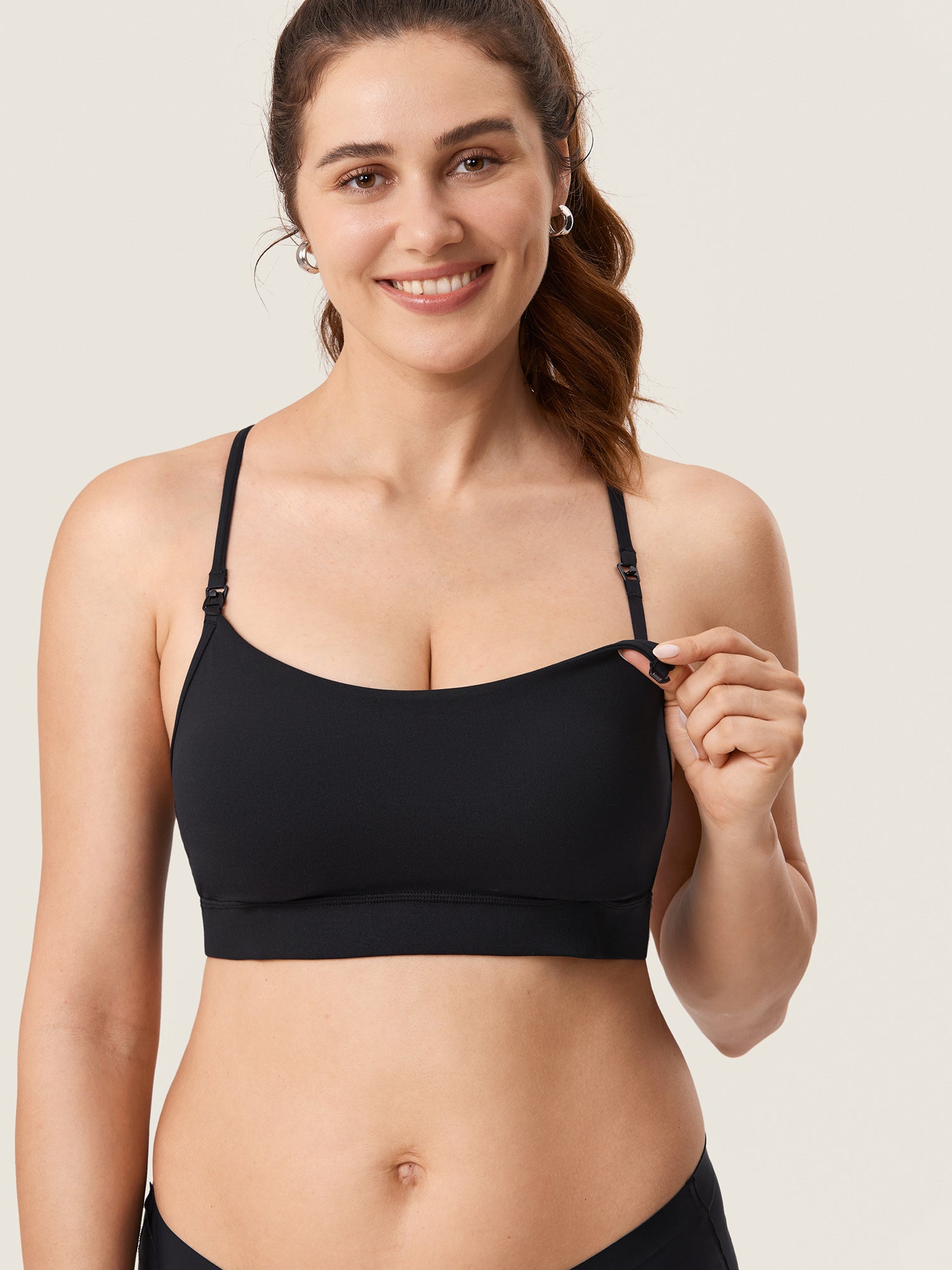 MOMANDA Women's Natrelax® Y Back Nursing Sports Bra Black 2