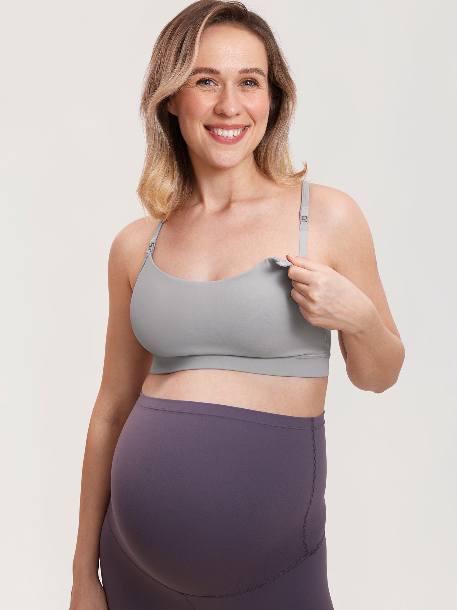 MOMANDA Women's Natrelax® Y Back Nursing Sports Bra Gull Gray