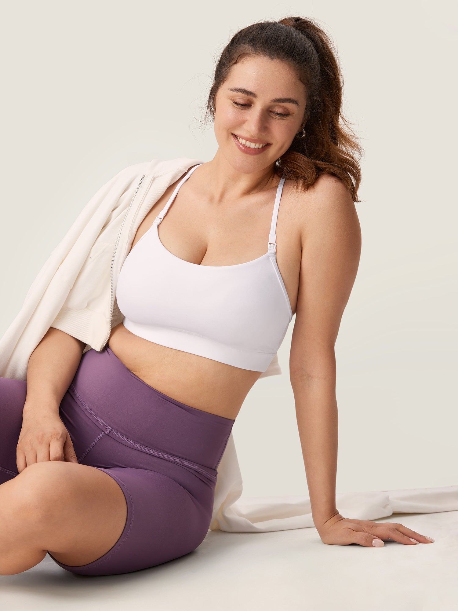 MOMANDA Women's Natrelax® Y Back Nursing Sports Bra White 2