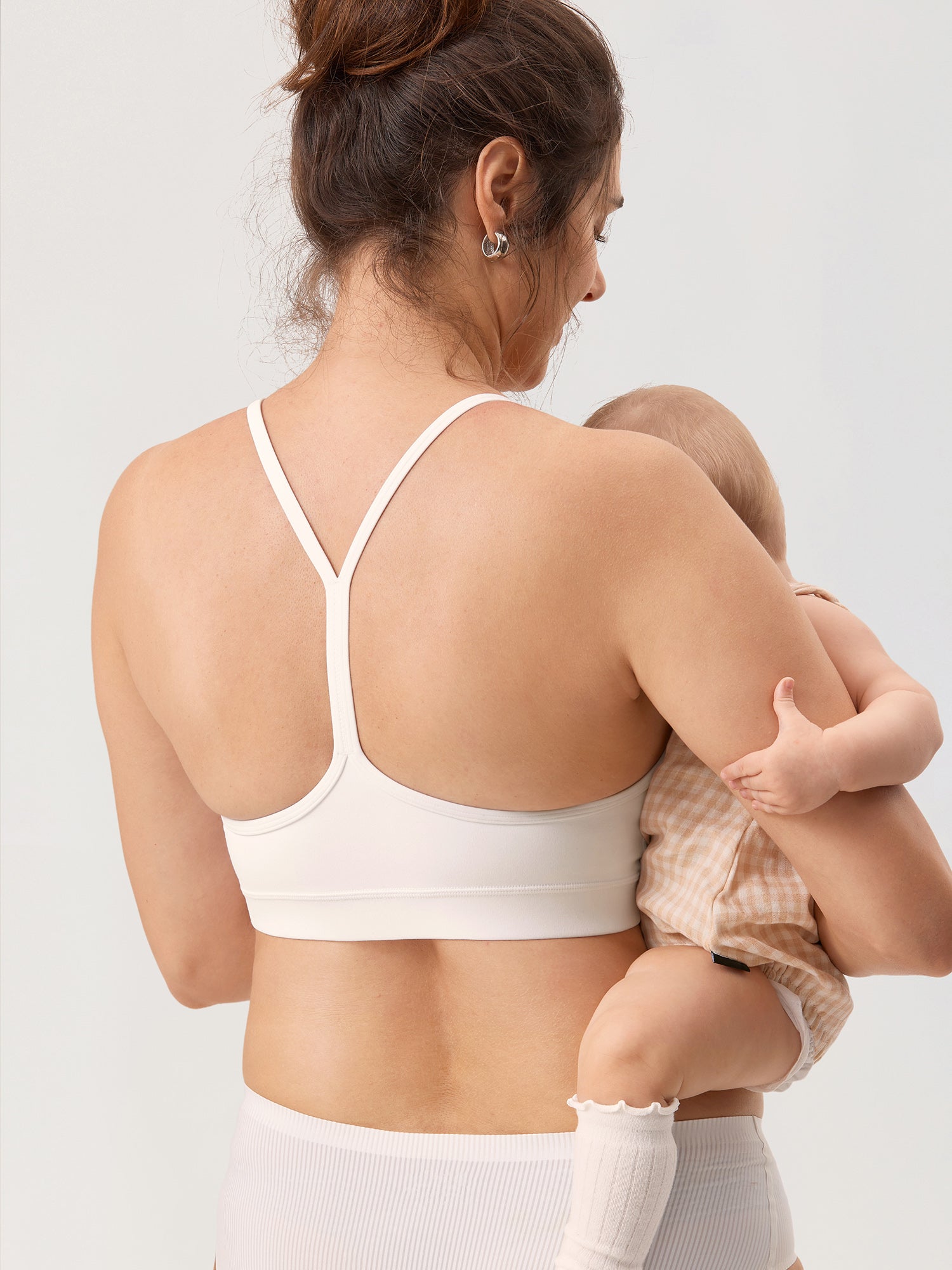 MOMANDA Women's Natrelax® Y Back Nursing Sports Bra White Apricot