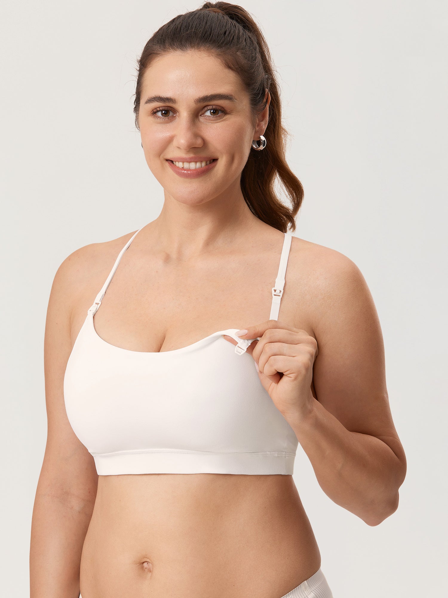 MOMANDA Women's Natrelax® Y Back Nursing Sports Bra White Apricot
