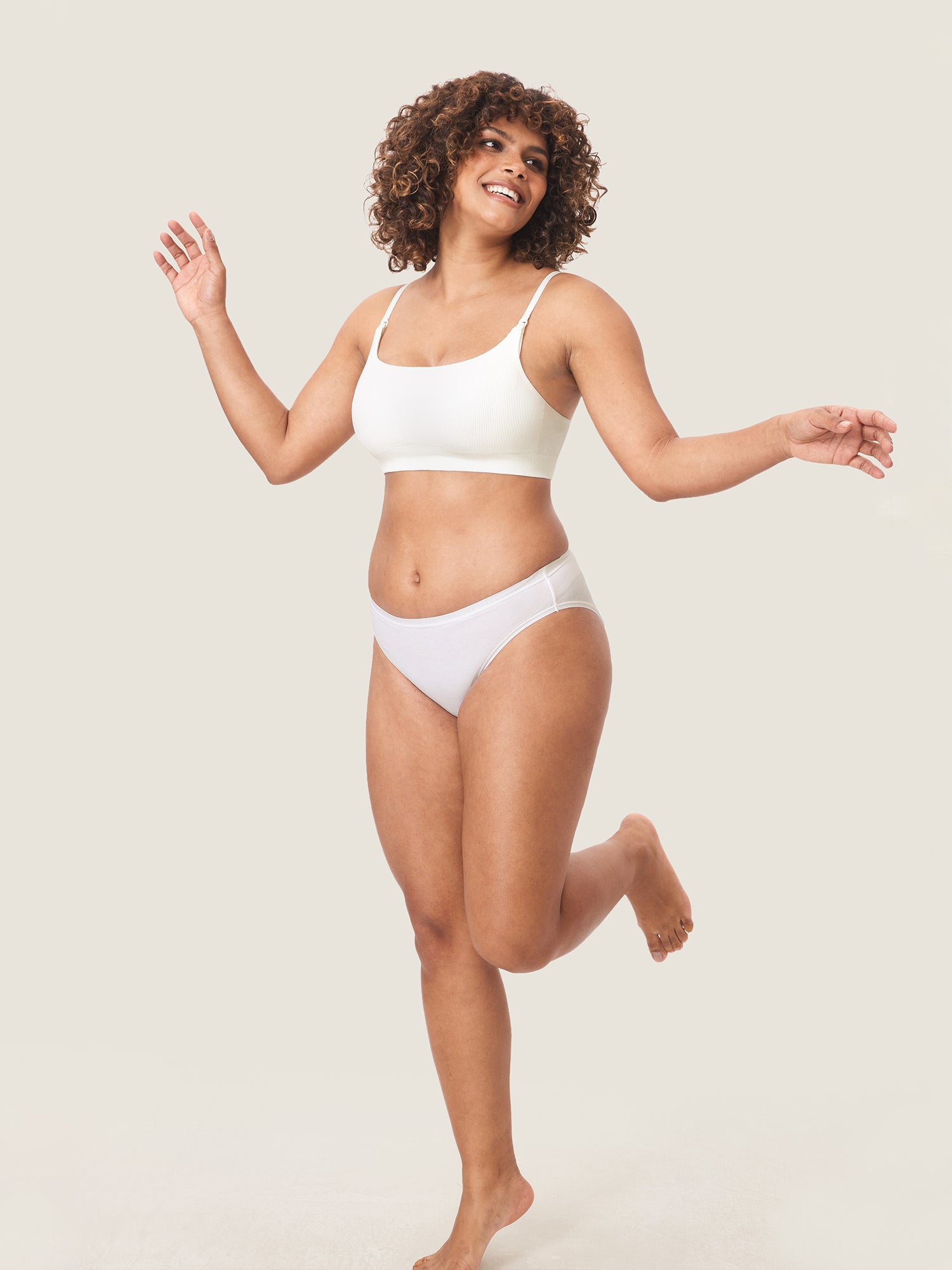 MOMANDA Women's Ribbed Scoop Nursing Bralette Warm Beige