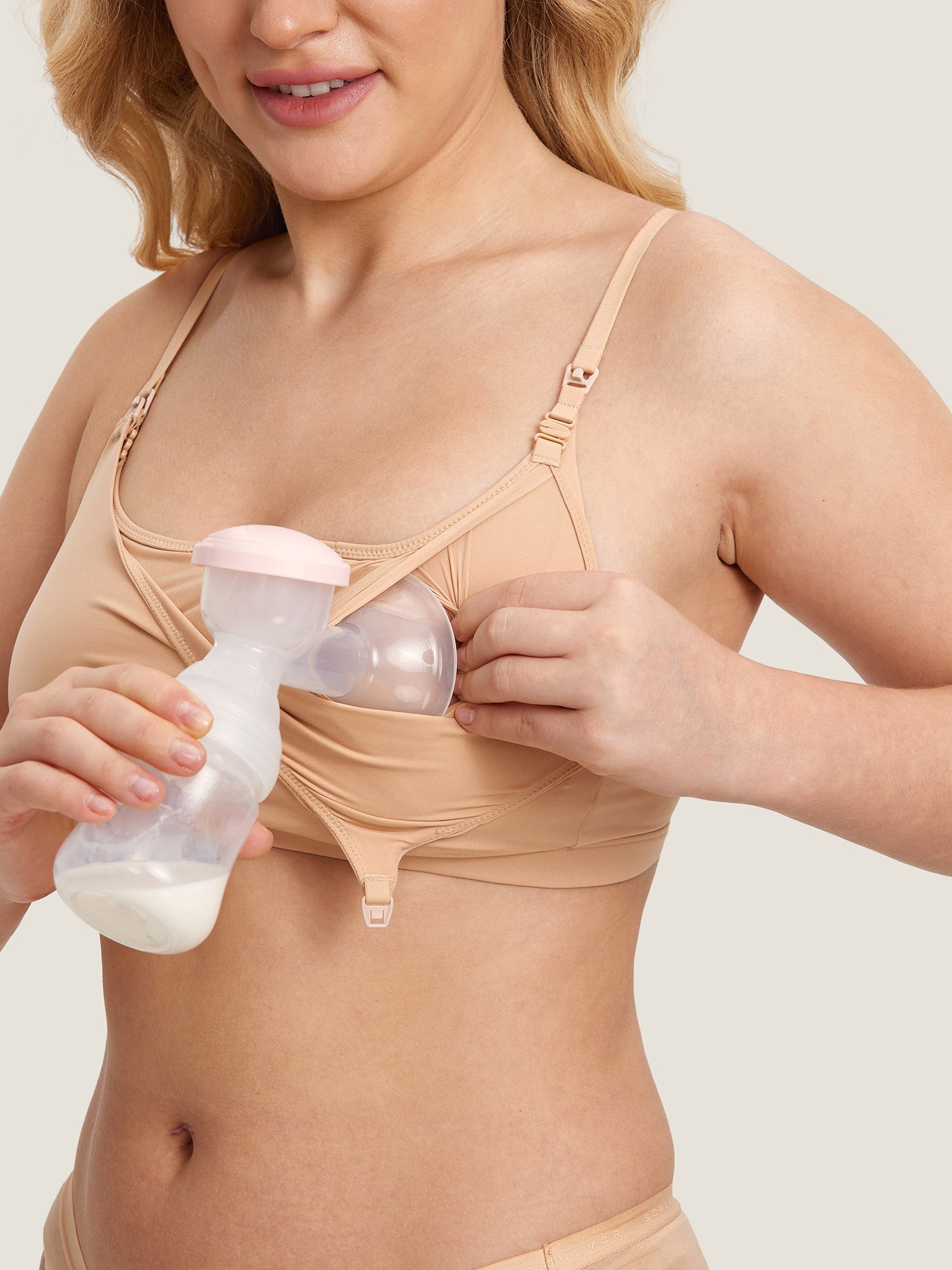 MOMANDA Women's Inbarely® All-In-One Pumping Bra Warm Beige