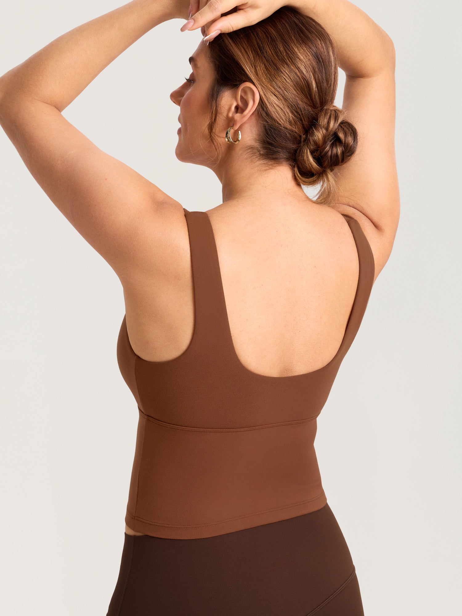 MOMANDA Natrelax® Crossover Nursing Crop Tank Top Croissant Brown