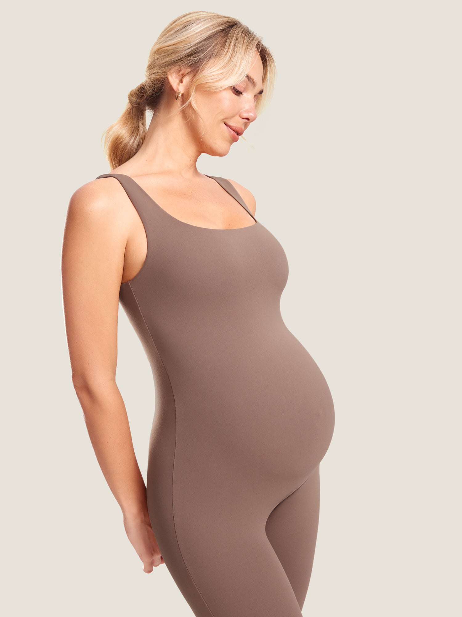 MOMANDA Women's Natrelax® Maternity Jumpsuit Taupe